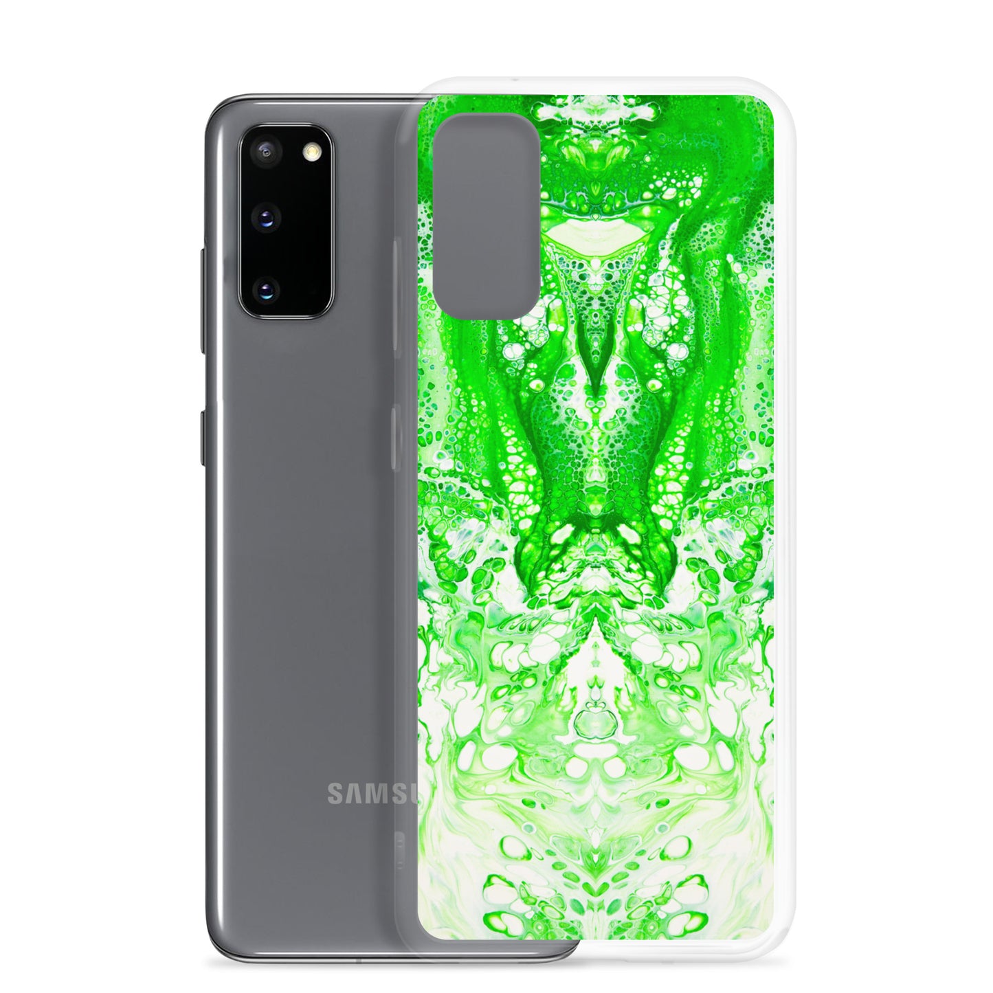 NightOwl Studio Custom Phone Case Compatible with Samsung Galaxy, Slim Cover for Wireless Charging, Drop and Scratch Resistant, Lime Time