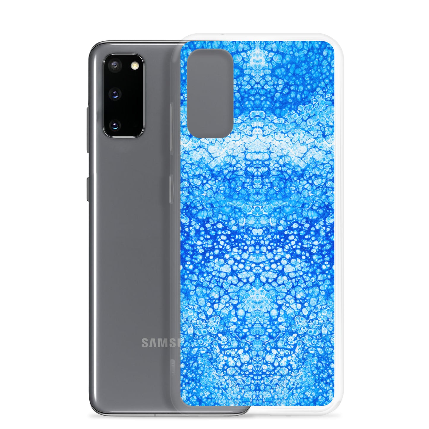 NightOwl Studio Custom Phone Case Compatible with Samsung Galaxy, Slim Cover for Wireless Charging, Drop and Scratch Resistant, Cryptic Blue