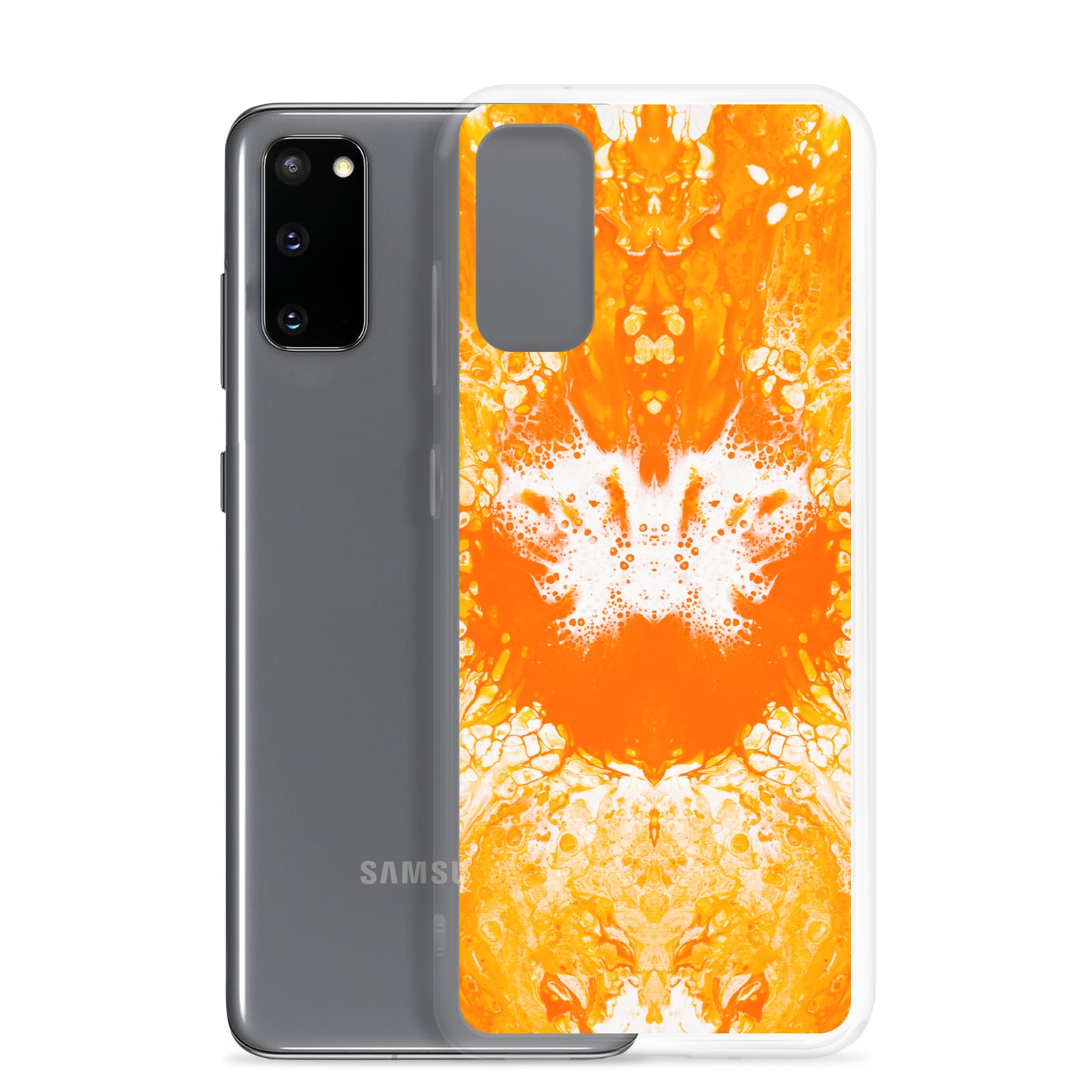 NightOwl Studio Custom Phone Case Compatible with Samsung Galaxy, Slim Cover for Wireless Charging, Drop and Scratch Resistant, Naranja