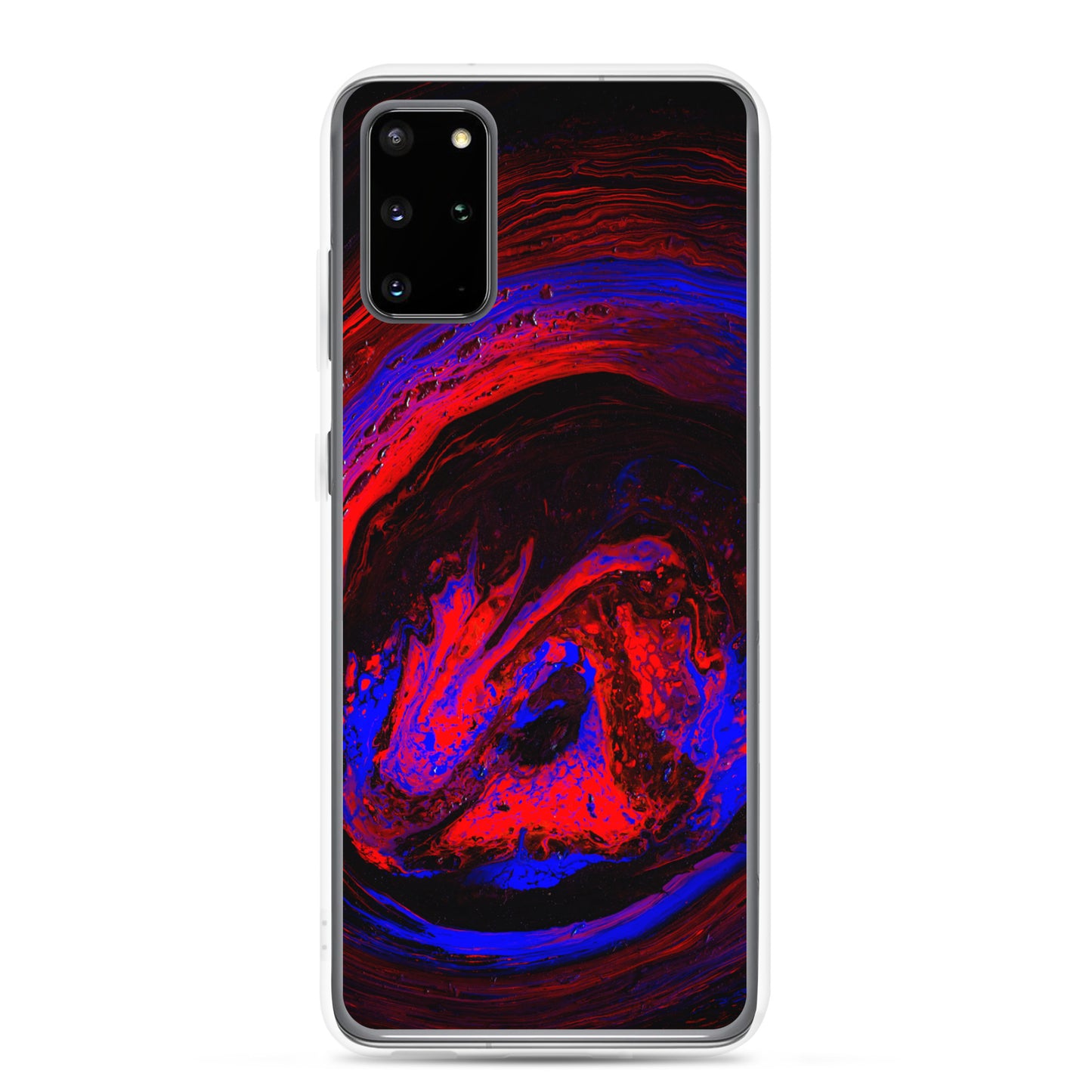 NightOwl Studio Custom Phone Case Compatible with Samsung Galaxy, Slim Cover for Wireless Charging, Drop and Scratch Resistant, Red Vortex