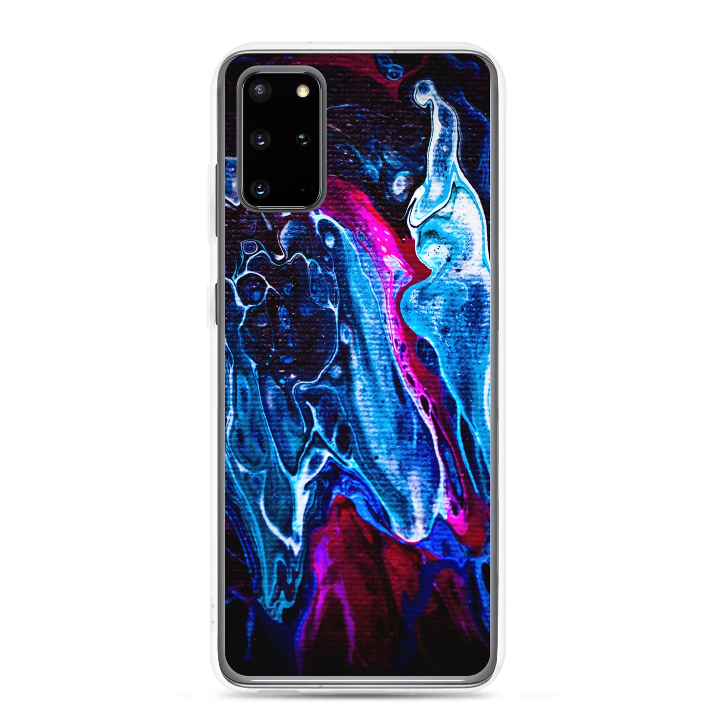 NightOwl Studio Custom Phone Case Compatible with Samsung Galaxy, Slim Cover for Wireless Charging, Drop and Scratch Resistant, Boho Art Colors, Blue Liquid