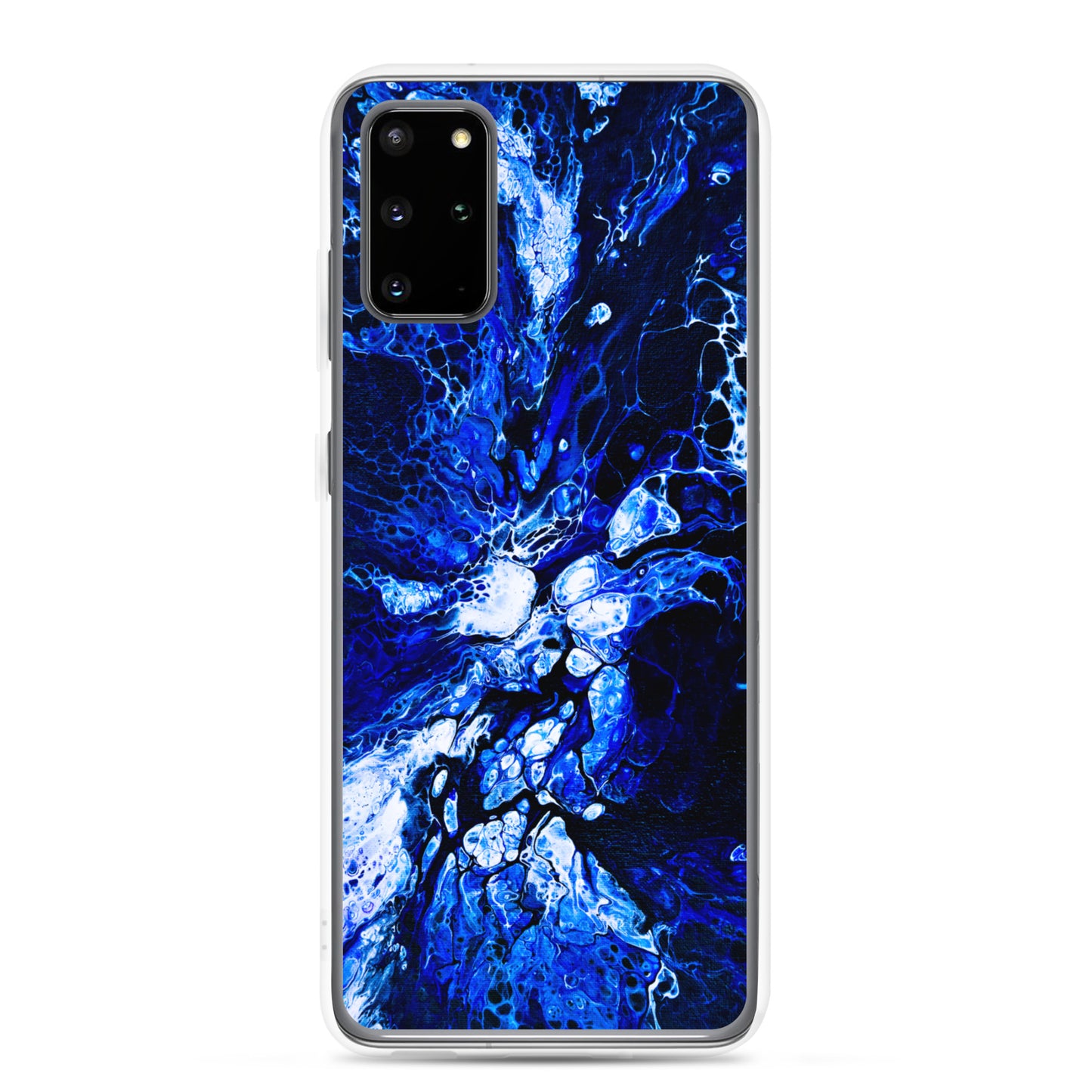 NightOwl Studio Custom Phone Case Compatible with Samsung Galaxy, Slim Cover for Wireless Charging, Drop and Scratch Resistant, Blue Burst