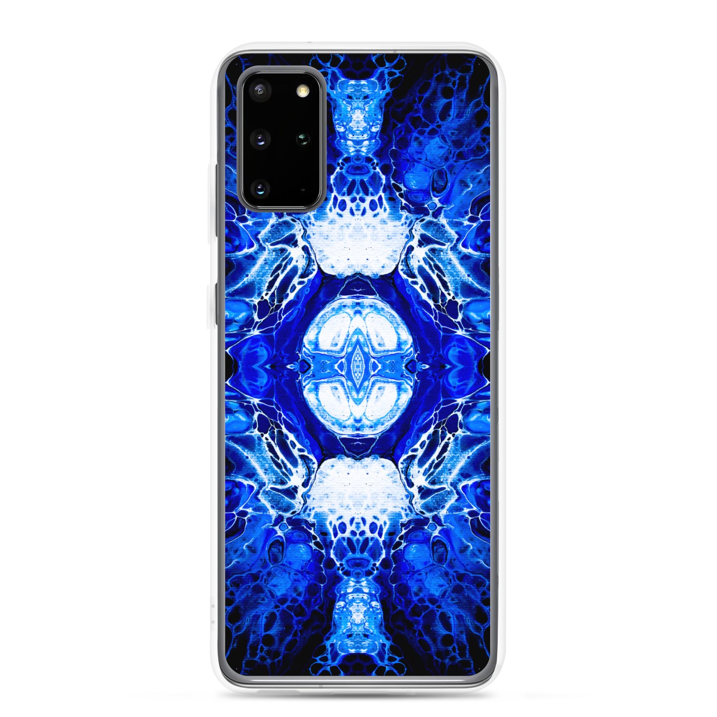 NightOwl Studio Custom Phone Case Compatible with Samsung Galaxy, Slim Cover for Wireless Charging, Drop and Scratch Resistant, Blue Nucleus