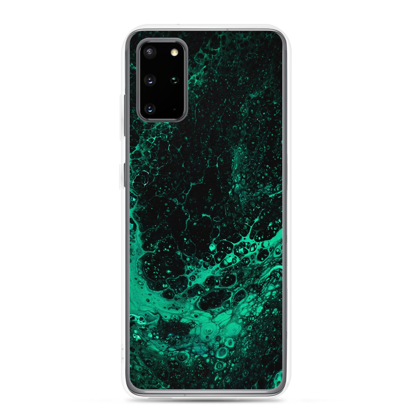 NightOwl Studio Custom Phone Case Compatible with Samsung Galaxy, Slim Cover for Wireless Charging, Drop and Scratch Resistant, Green Tide