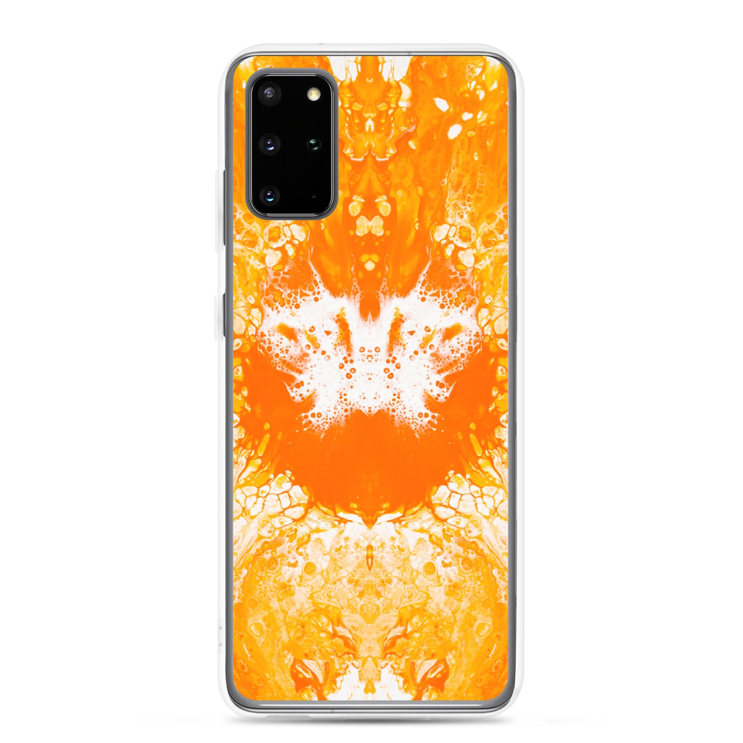 NightOwl Studio Custom Phone Case Compatible with Samsung Galaxy, Slim Cover for Wireless Charging, Drop and Scratch Resistant, Naranja