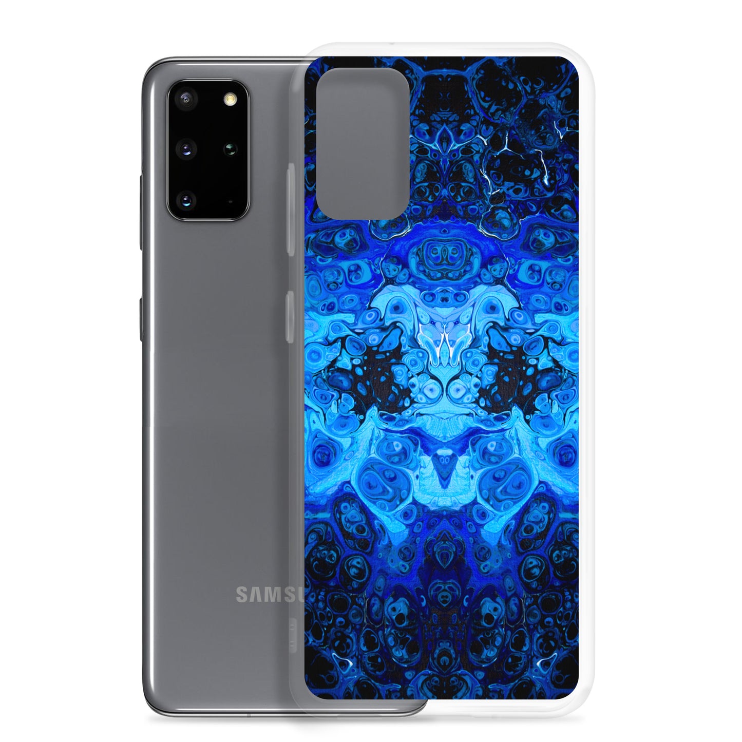 NightOwl Studio Custom Phone Case Compatible with Samsung Galaxy, Slim Cover for Wireless Charging, Drop and Scratch Resistant, Blue Bliss