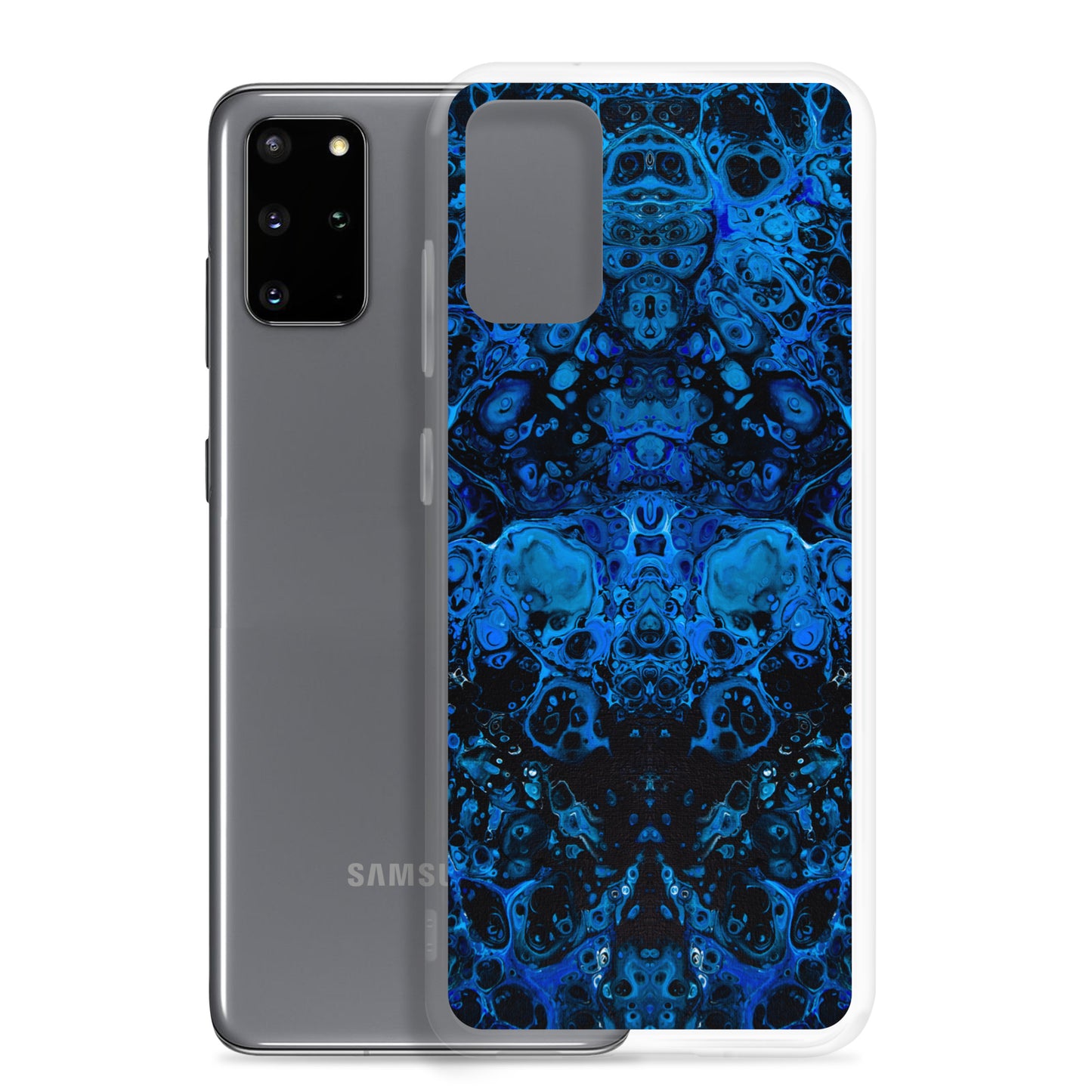 NightOwl Studio Custom Phone Case Compatible with Samsung Galaxy, Slim Cover for Wireless Charging, Drop and Scratch Resistant, Azul