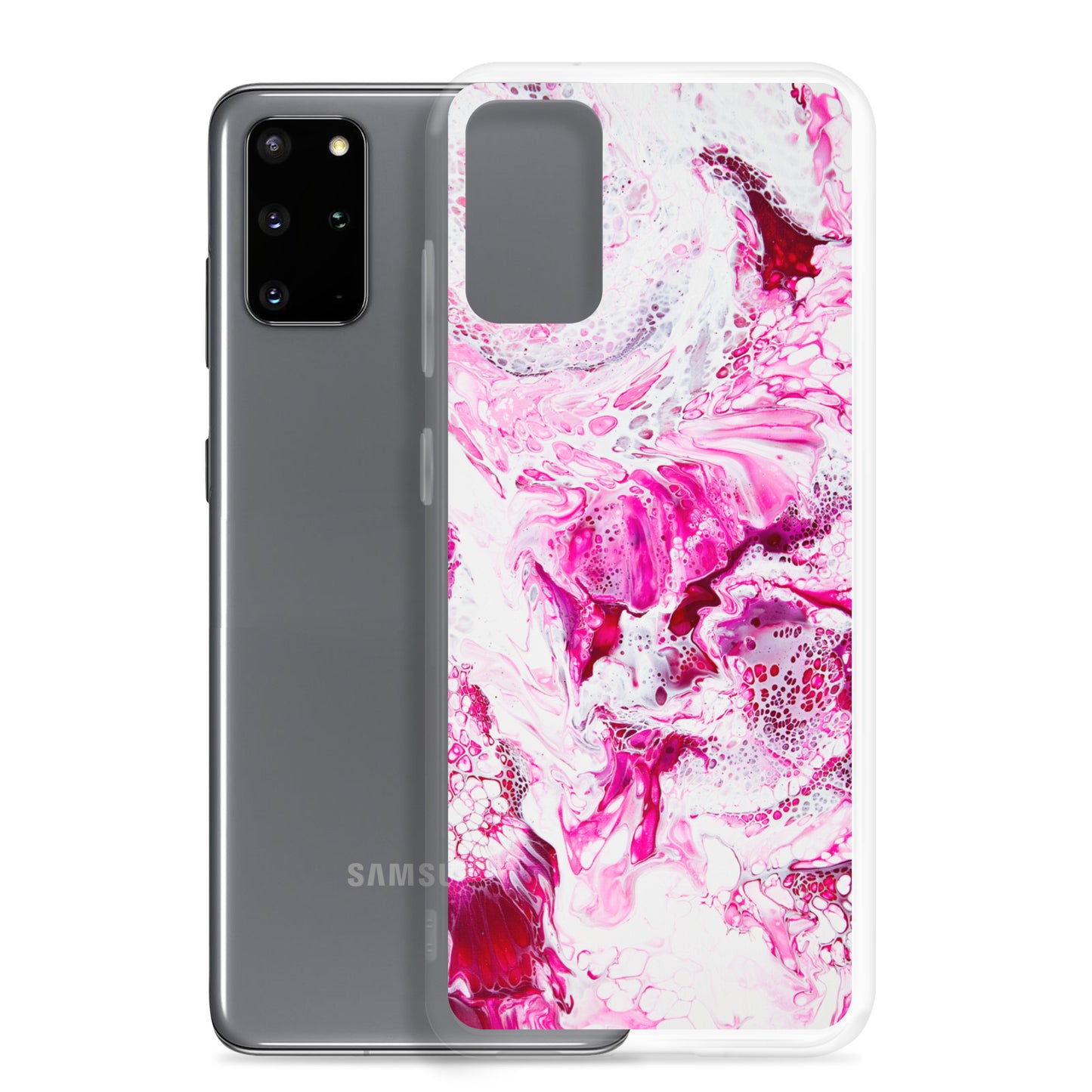 NightOwl Studio Custom Phone Case Compatible with Samsung Galaxy, Slim Cover for Wireless Charging, Drop and Scratch Resistant, Pink Distortion