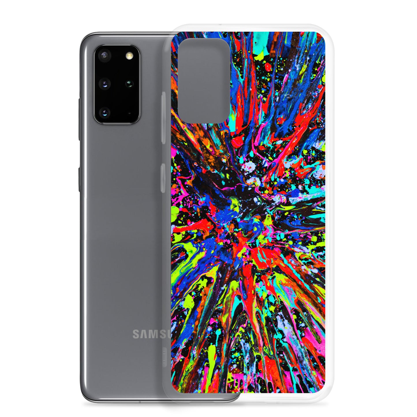 NightOwl Studio Custom Phone Case Compatible with Samsung Galaxy, Slim Cover for Wireless Charging, Drop and Scratch Resistant, Splatter