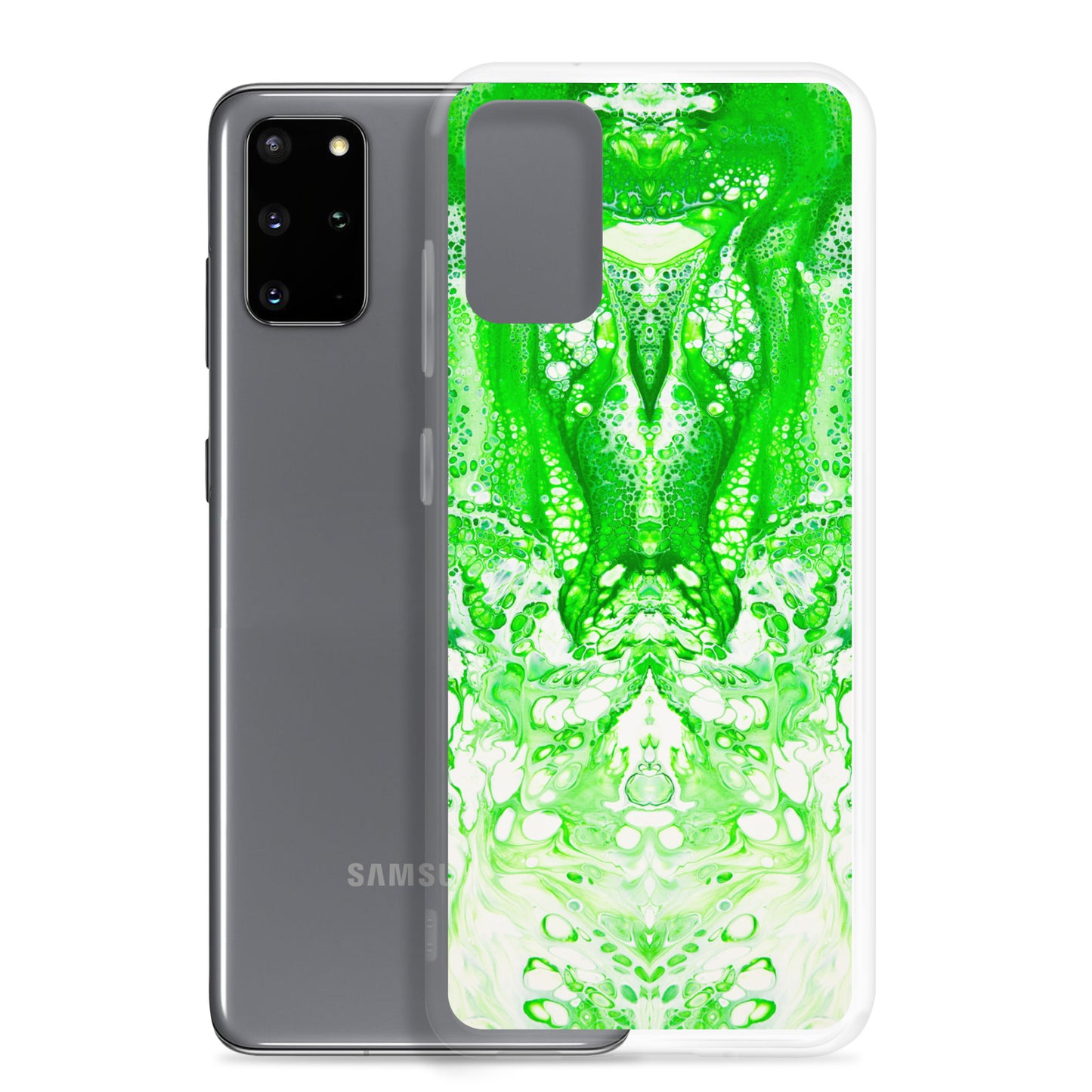 NightOwl Studio Custom Phone Case Compatible with Samsung Galaxy, Slim Cover for Wireless Charging, Drop and Scratch Resistant, Lime Time