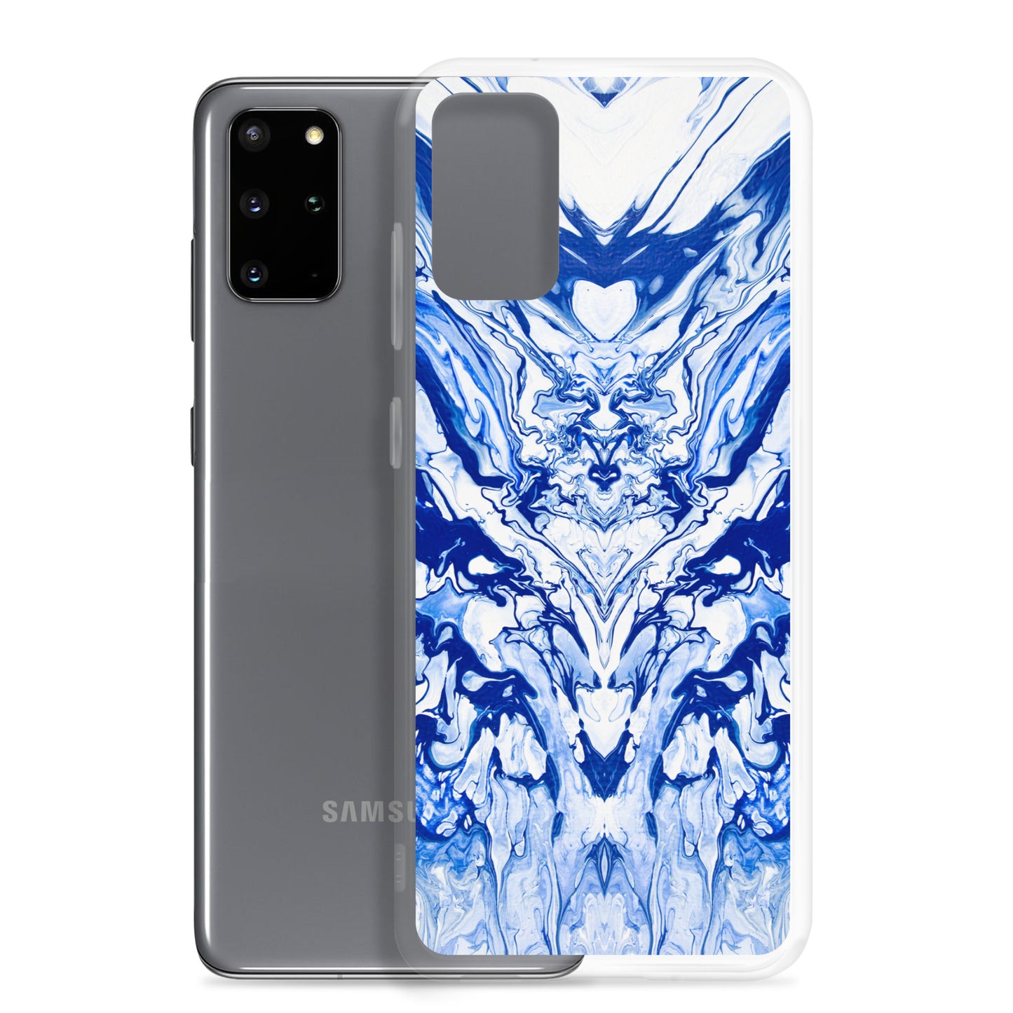 NightOwl Studio Custom Phone Case Compatible with Samsung Galaxy, Slim Cover for Wireless Charging, Drop and Scratch Resistant, Lord Blue