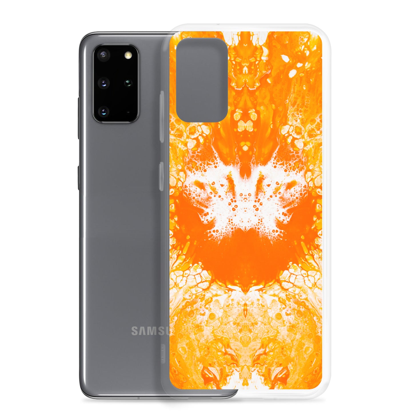 NightOwl Studio Custom Phone Case Compatible with Samsung Galaxy, Slim Cover for Wireless Charging, Drop and Scratch Resistant, Naranja