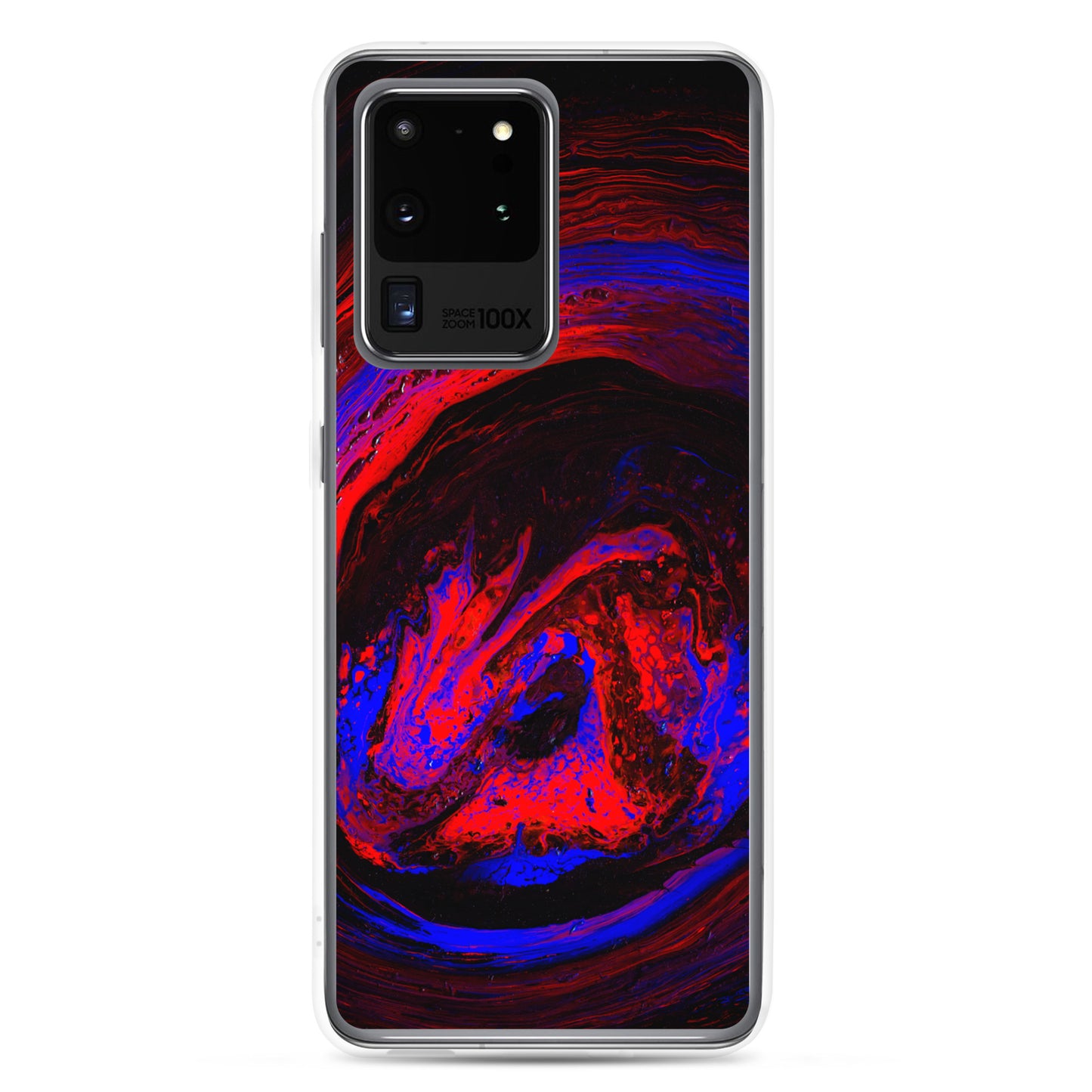 NightOwl Studio Custom Phone Case Compatible with Samsung Galaxy, Slim Cover for Wireless Charging, Drop and Scratch Resistant, Red Vortex