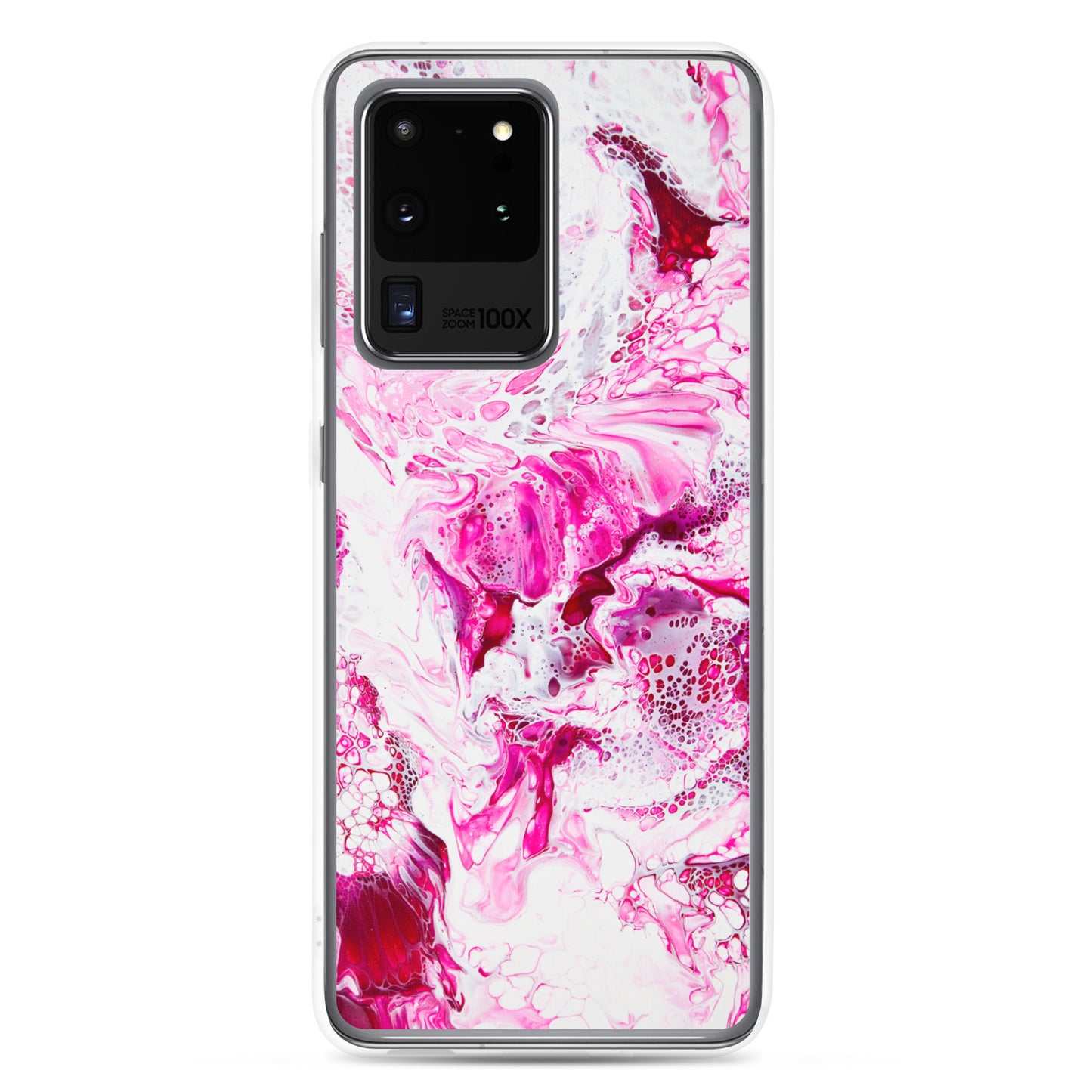 NightOwl Studio Custom Phone Case Compatible with Samsung Galaxy, Slim Cover for Wireless Charging, Drop and Scratch Resistant, Pink Distortion