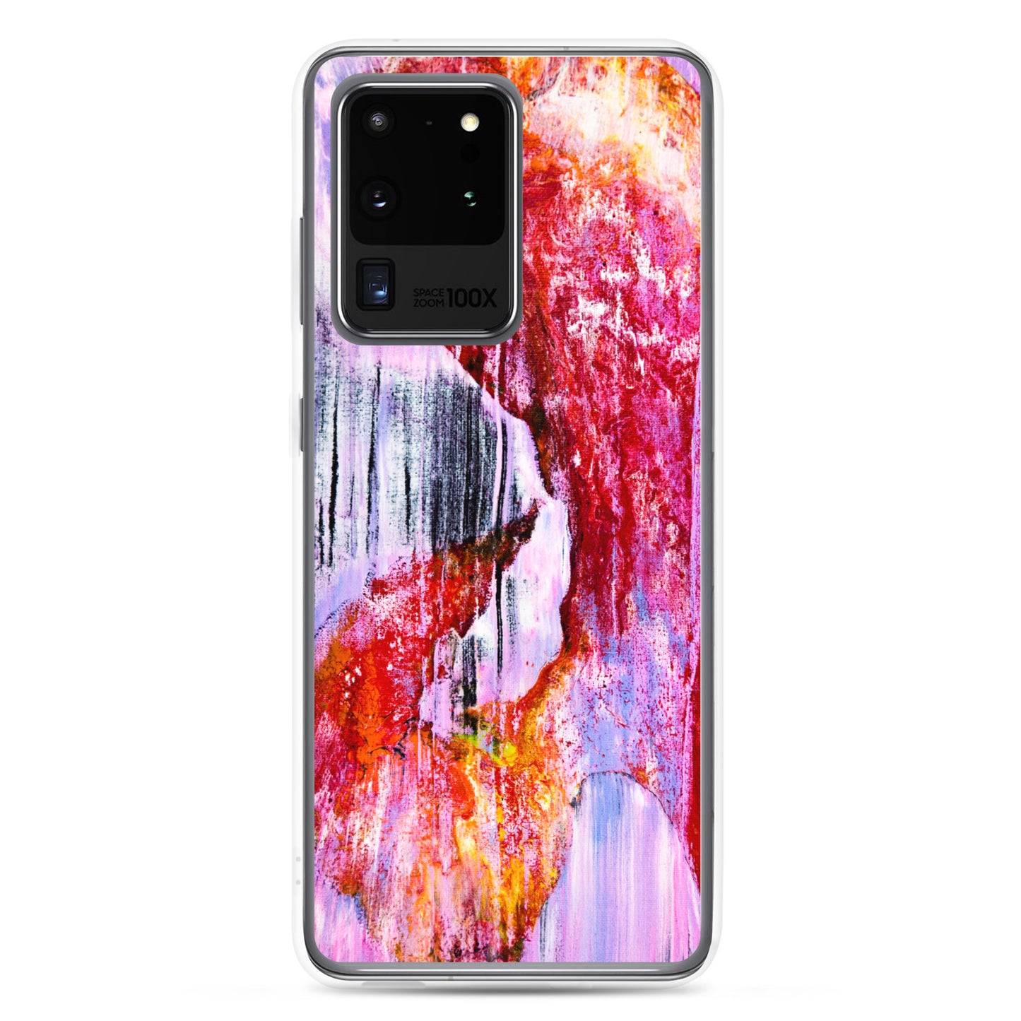 NightOwl Studio Custom Phone Case Compatible with Samsung Galaxy, Slim Cover for Wireless Charging, Drop and Scratch Resistant, Pink Rain