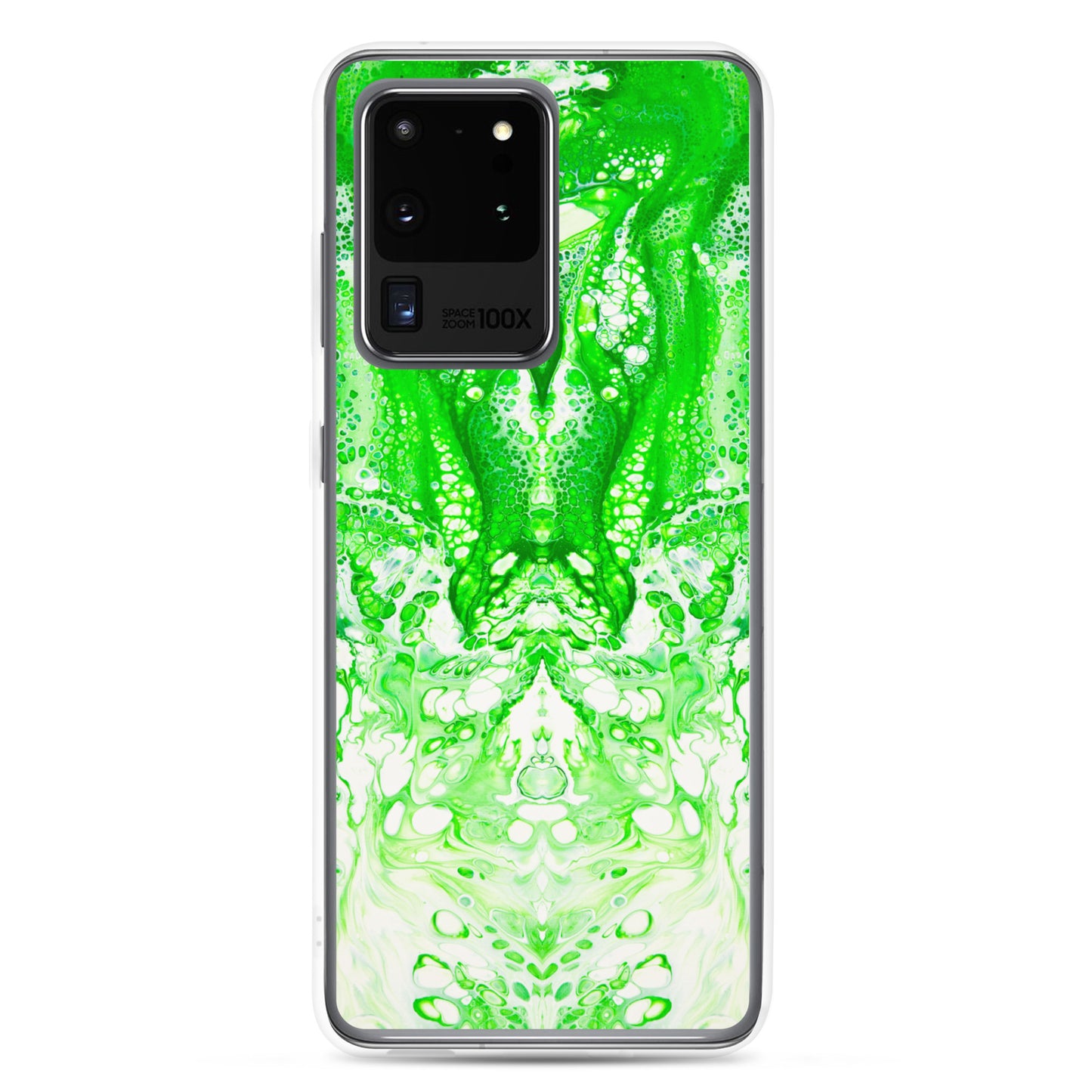 NightOwl Studio Custom Phone Case Compatible with Samsung Galaxy, Slim Cover for Wireless Charging, Drop and Scratch Resistant, Lime Time