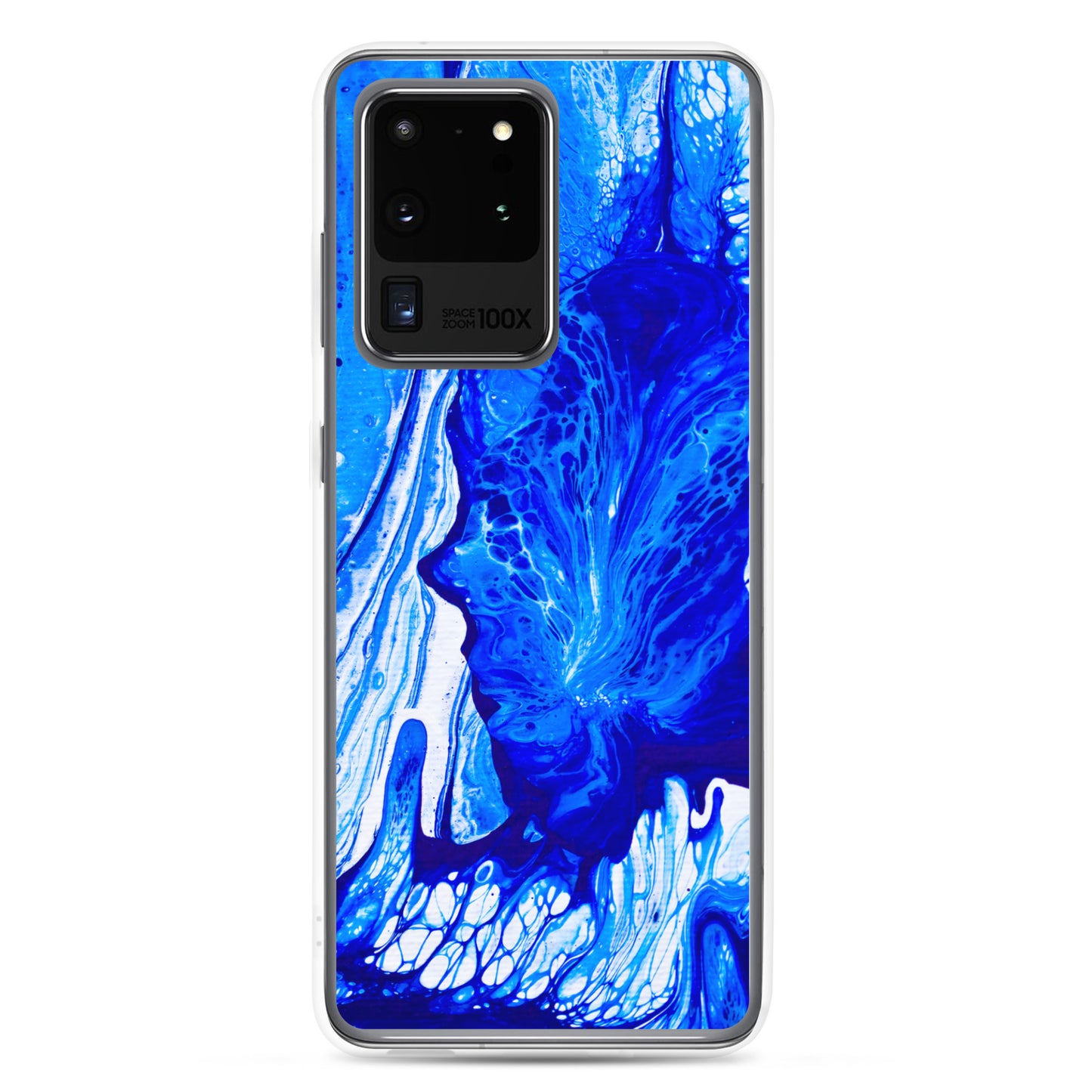 NightOwl Studio Custom Phone Case Compatible with Samsung Galaxy, Slim Cover for Wireless Charging, Drop and Scratch Resistant, Ms. Blue