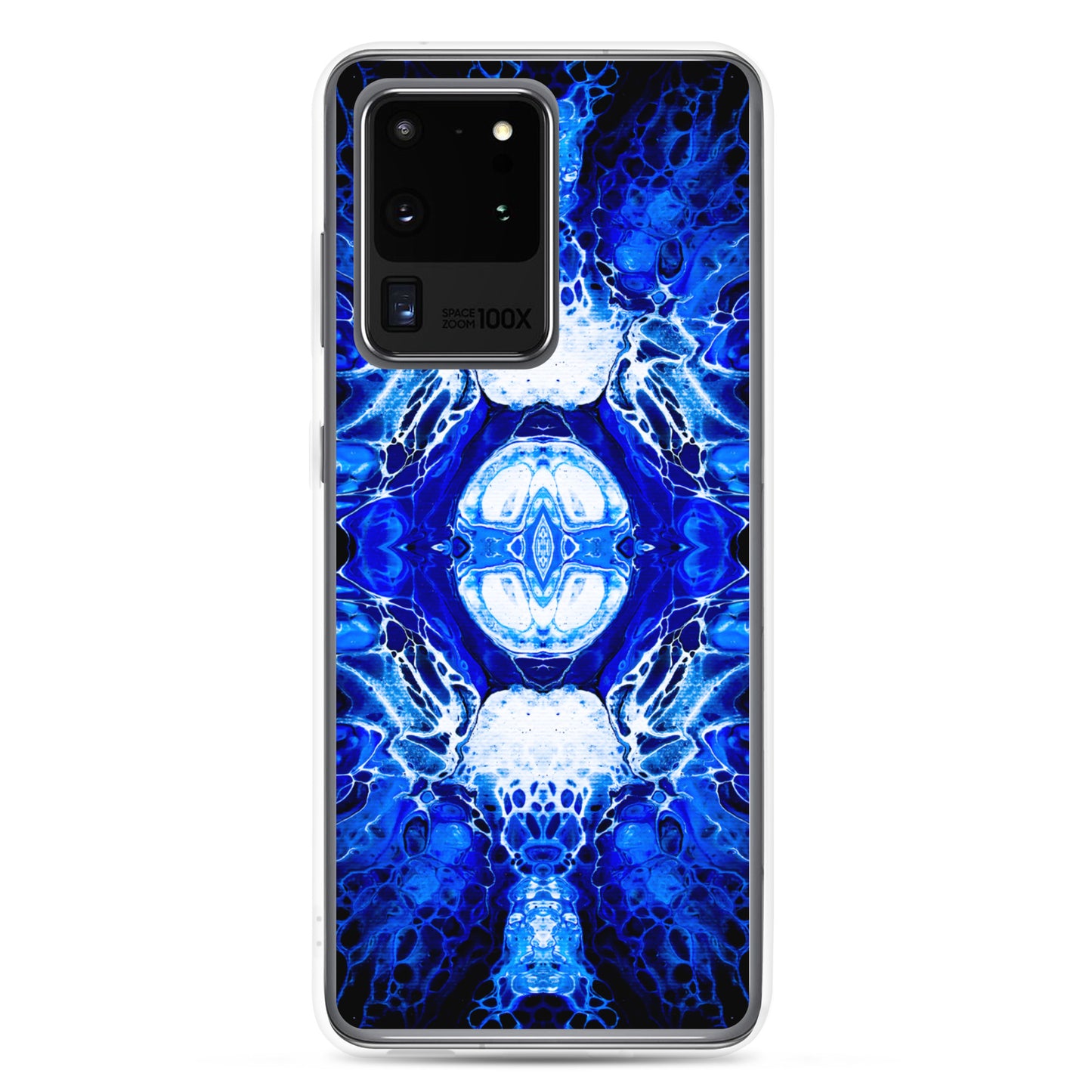 NightOwl Studio Custom Phone Case Compatible with Samsung Galaxy, Slim Cover for Wireless Charging, Drop and Scratch Resistant, Blue Nucleus