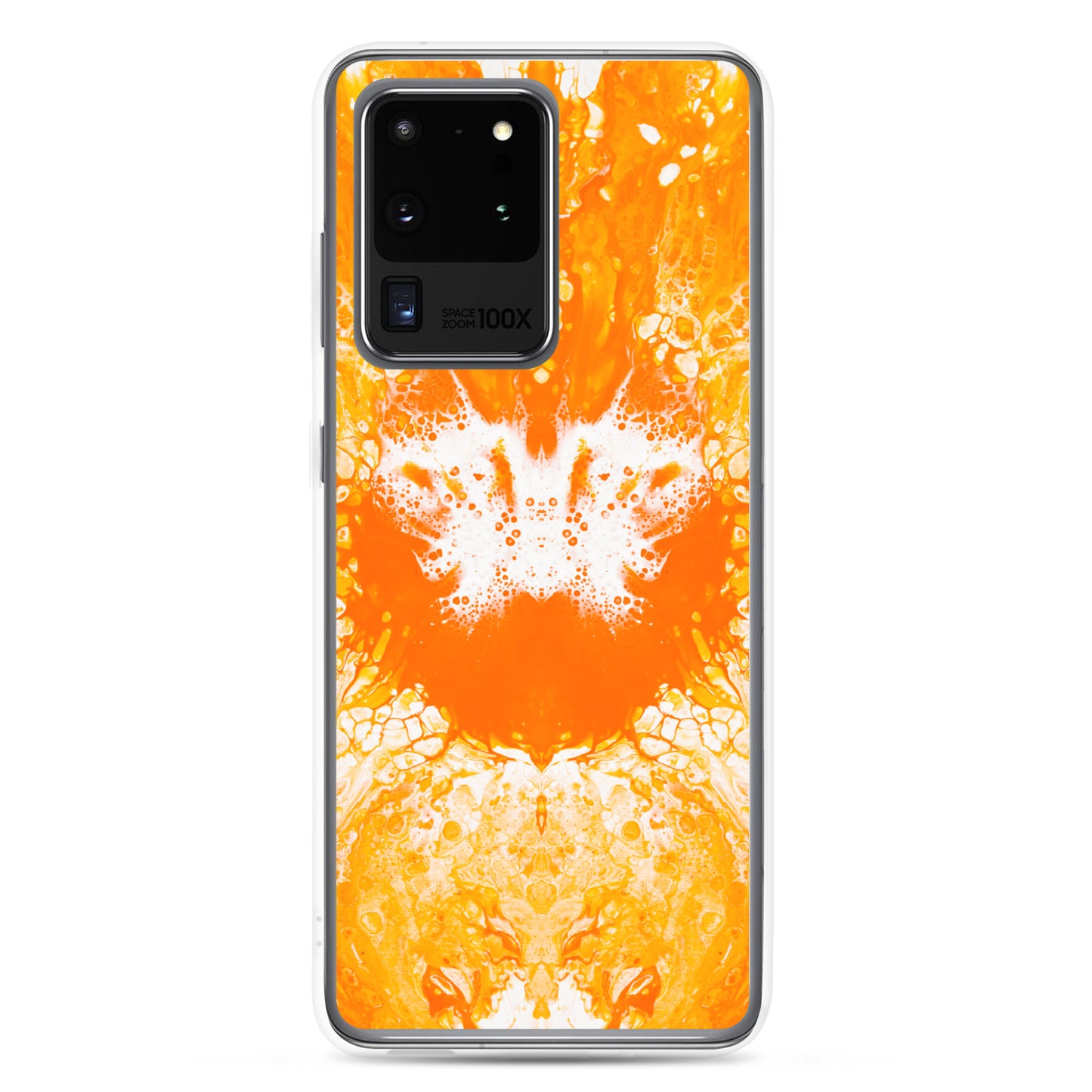 NightOwl Studio Custom Phone Case Compatible with Samsung Galaxy, Slim Cover for Wireless Charging, Drop and Scratch Resistant, Naranja