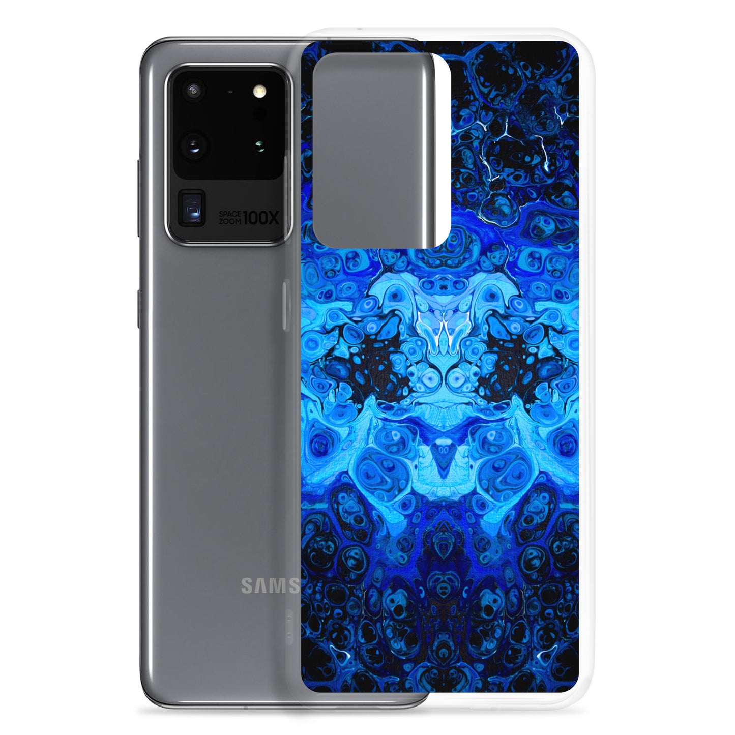 NightOwl Studio Custom Phone Case Compatible with Samsung Galaxy, Slim Cover for Wireless Charging, Drop and Scratch Resistant, Blue Bliss