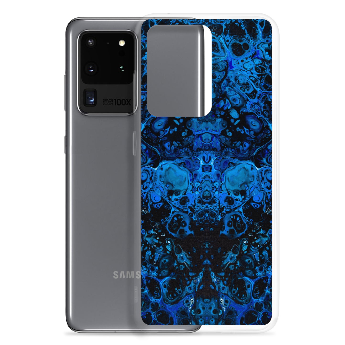 NightOwl Studio Custom Phone Case Compatible with Samsung Galaxy, Slim Cover for Wireless Charging, Drop and Scratch Resistant, Azul