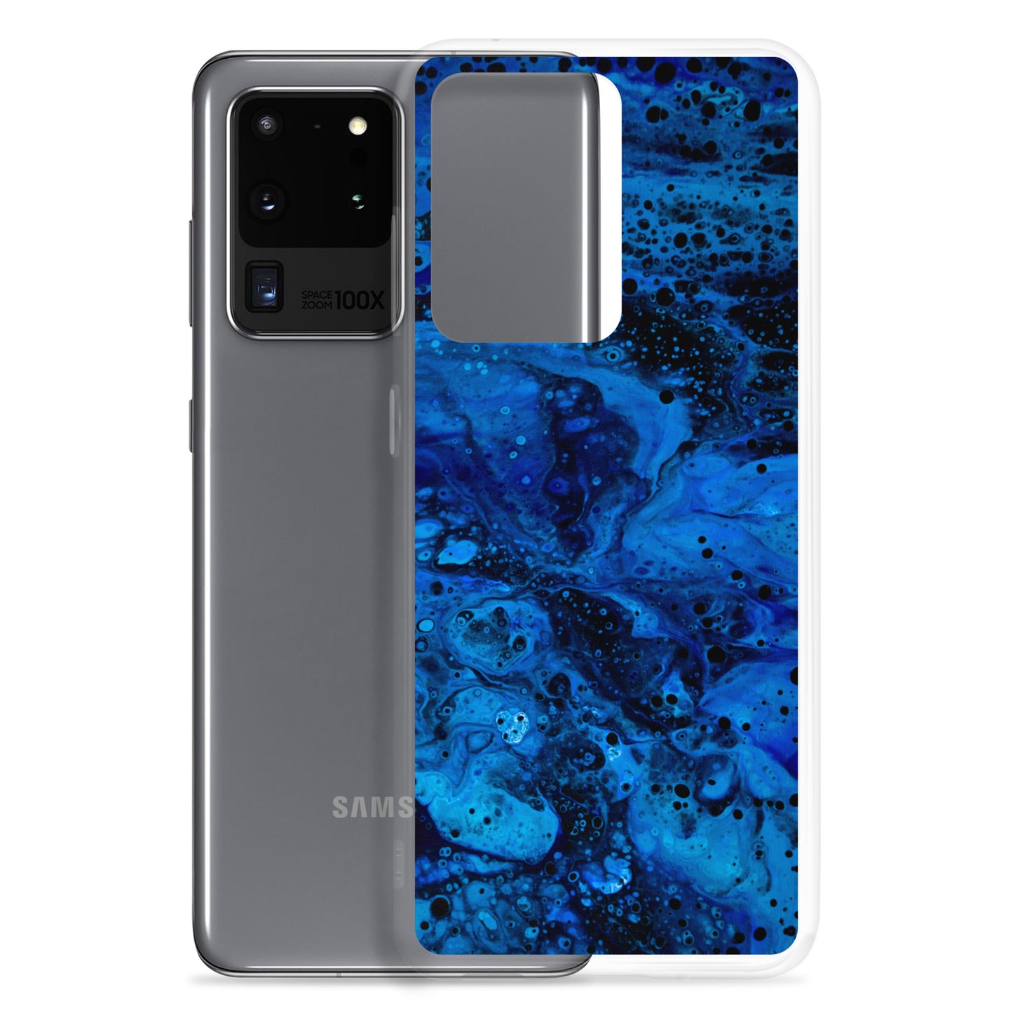 NightOwl Studio Custom Phone Case Compatible with Samsung Galaxy, Slim Cover for Wireless Charging, Drop and Scratch Resistant, Blue Abyss