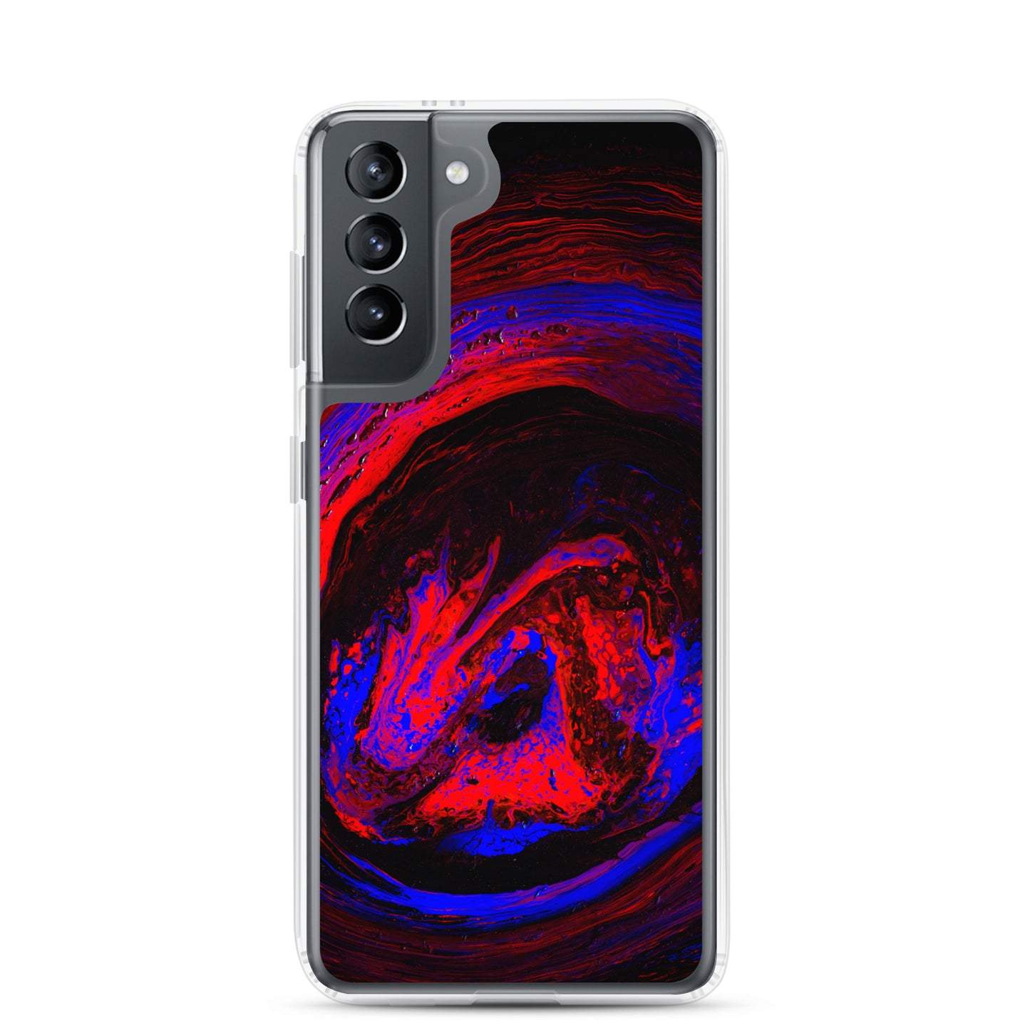 NightOwl Studio Custom Phone Case Compatible with Samsung Galaxy, Slim Cover for Wireless Charging, Drop and Scratch Resistant, Red Vortex