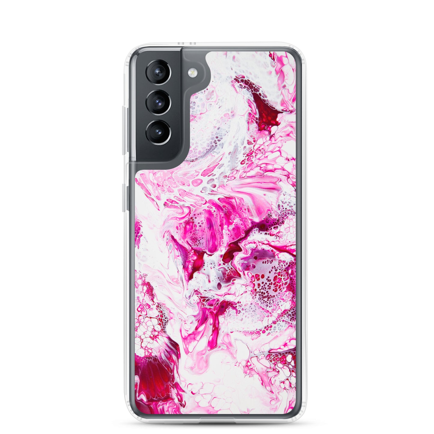 NightOwl Studio Custom Phone Case Compatible with Samsung Galaxy, Slim Cover for Wireless Charging, Drop and Scratch Resistant, Pink Distortion