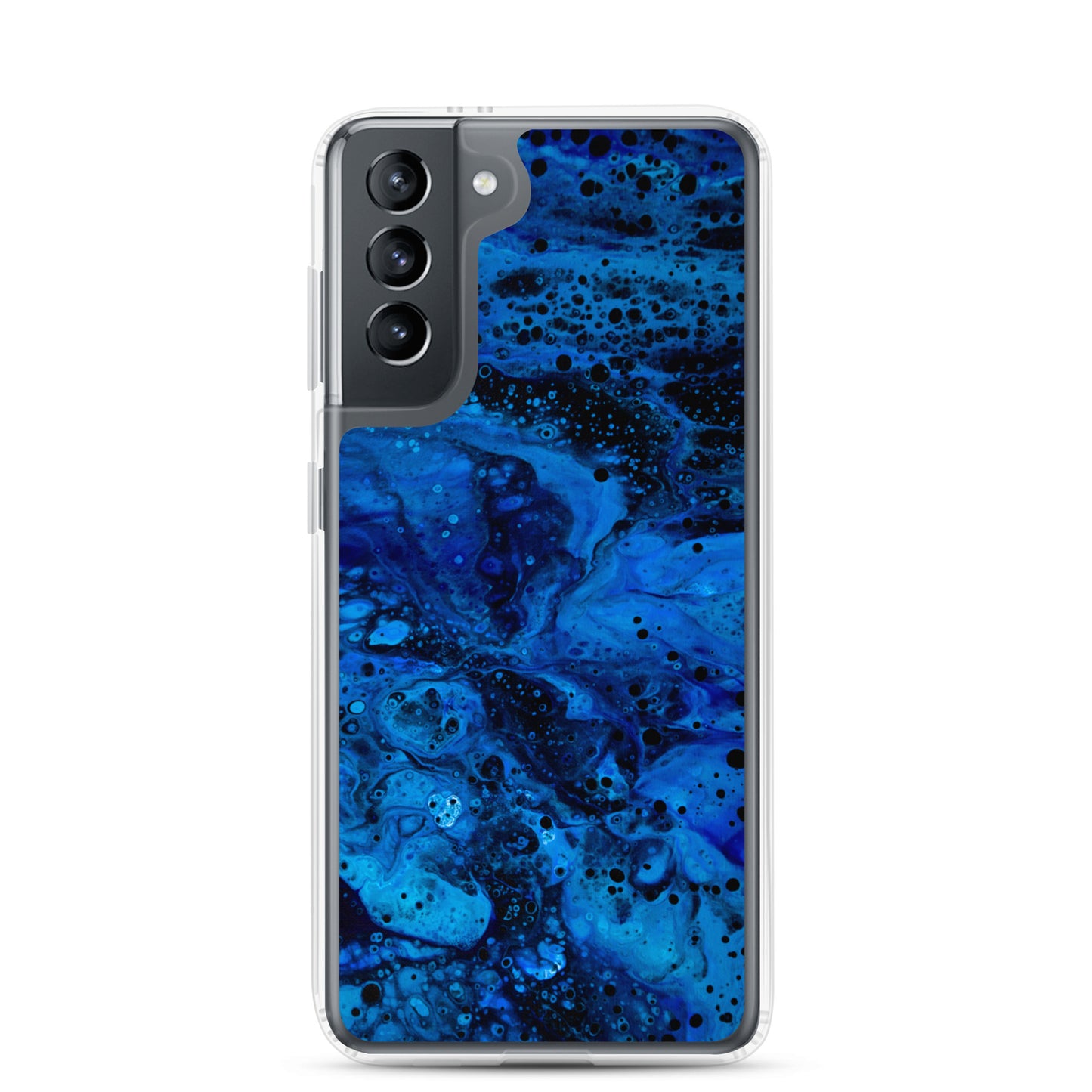 NightOwl Studio Custom Phone Case Compatible with Samsung Galaxy, Slim Cover for Wireless Charging, Drop and Scratch Resistant, Blue Abyss