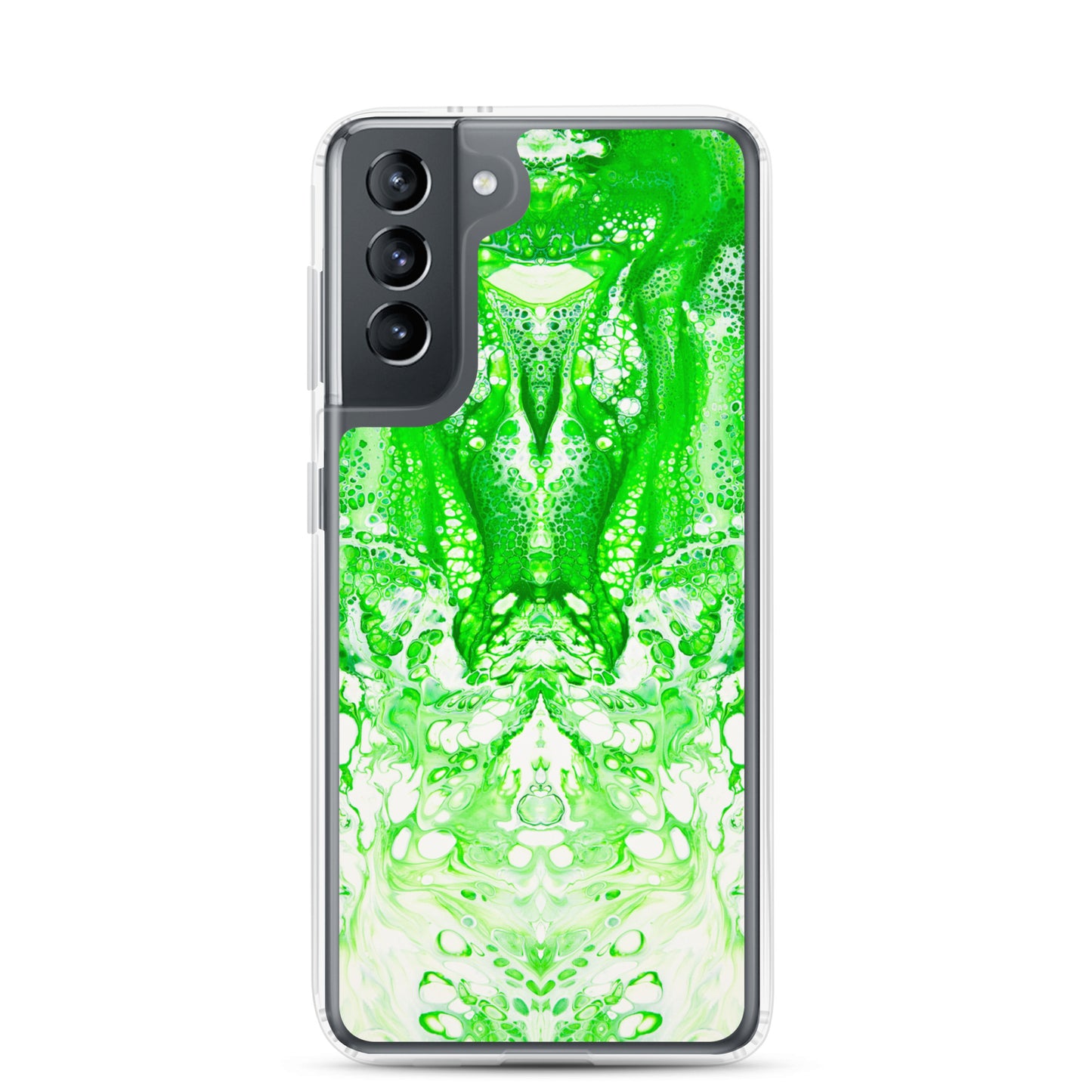 NightOwl Studio Custom Phone Case Compatible with Samsung Galaxy, Slim Cover for Wireless Charging, Drop and Scratch Resistant, Lime Time