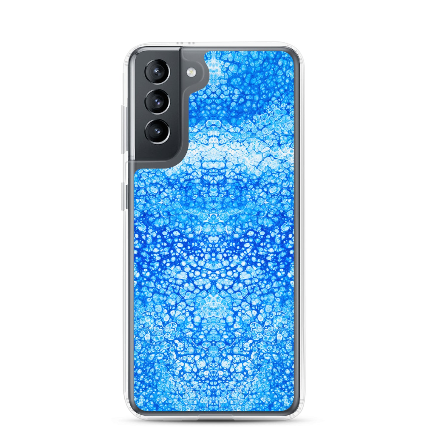 NightOwl Studio Custom Phone Case Compatible with Samsung Galaxy, Slim Cover for Wireless Charging, Drop and Scratch Resistant, Cryptic Blue