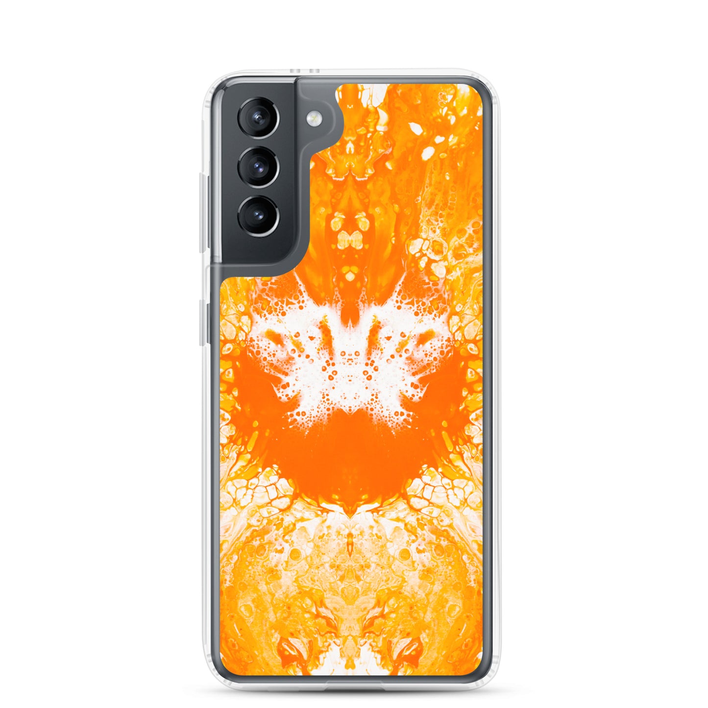 NightOwl Studio Custom Phone Case Compatible with Samsung Galaxy, Slim Cover for Wireless Charging, Drop and Scratch Resistant, Naranja