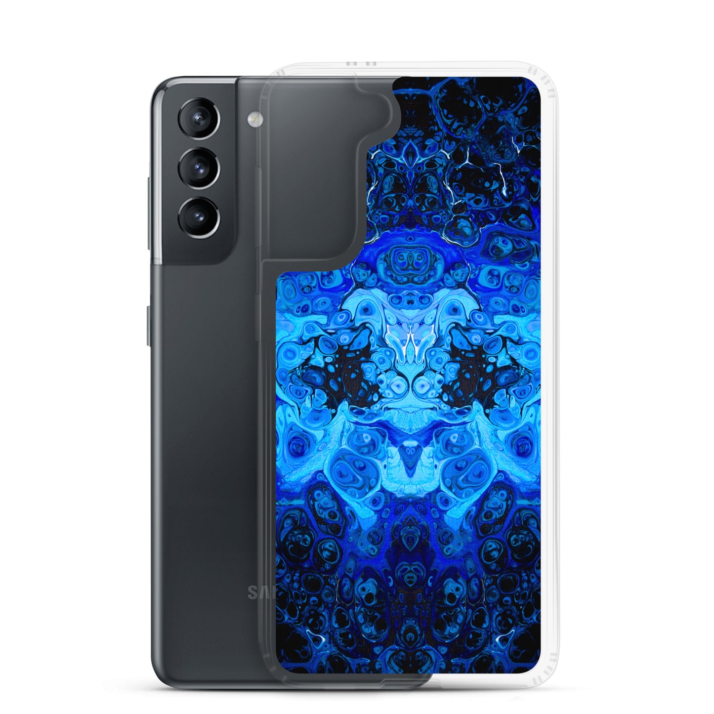 NightOwl Studio Custom Phone Case Compatible with Samsung Galaxy, Slim Cover for Wireless Charging, Drop and Scratch Resistant, Blue Bliss