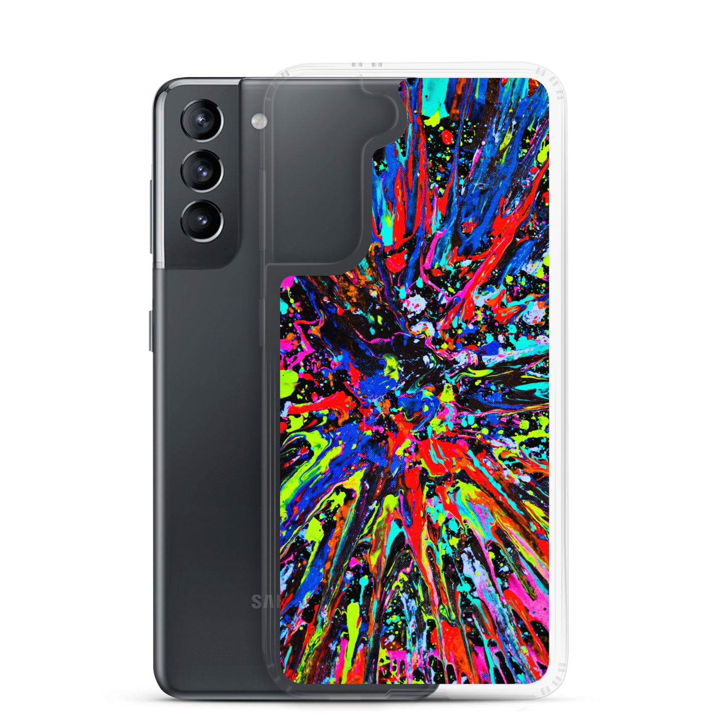 NightOwl Studio Custom Phone Case Compatible with Samsung Galaxy, Slim Cover for Wireless Charging, Drop and Scratch Resistant, Splatter