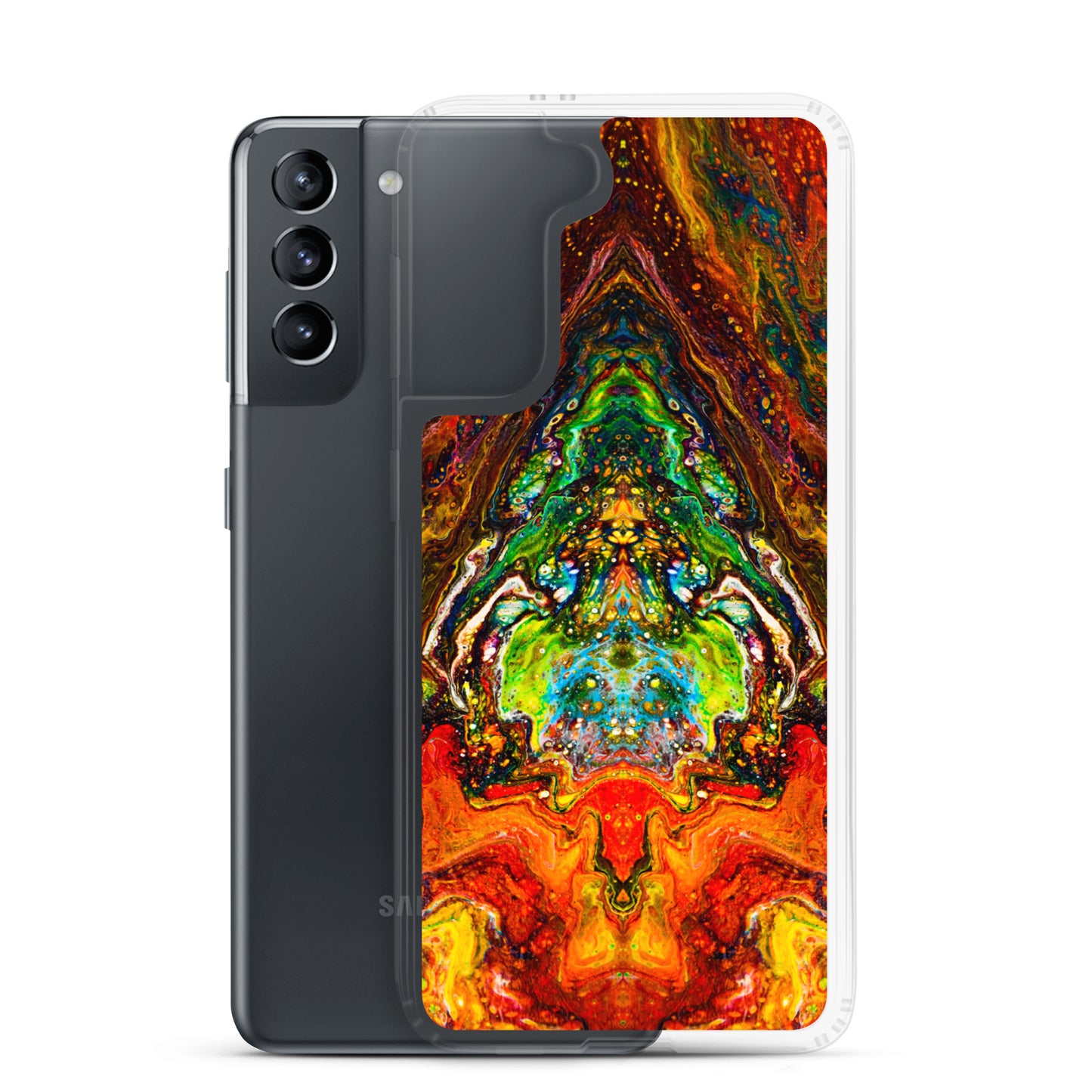 NightOwl Studio Custom Phone Case Compatible with Samsung Galaxy, Slim Cover for Wireless Charging, Drop and Scratch Resistant, Psychedelic Something