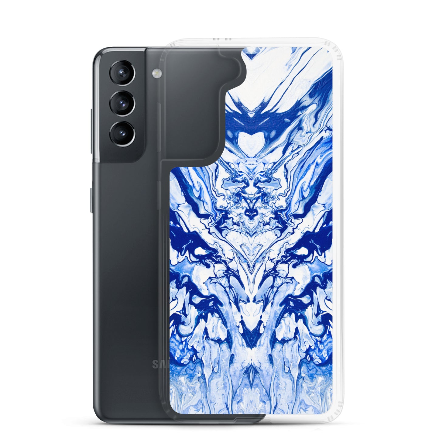 NightOwl Studio Custom Phone Case Compatible with Samsung Galaxy, Slim Cover for Wireless Charging, Drop and Scratch Resistant, Lord Blue