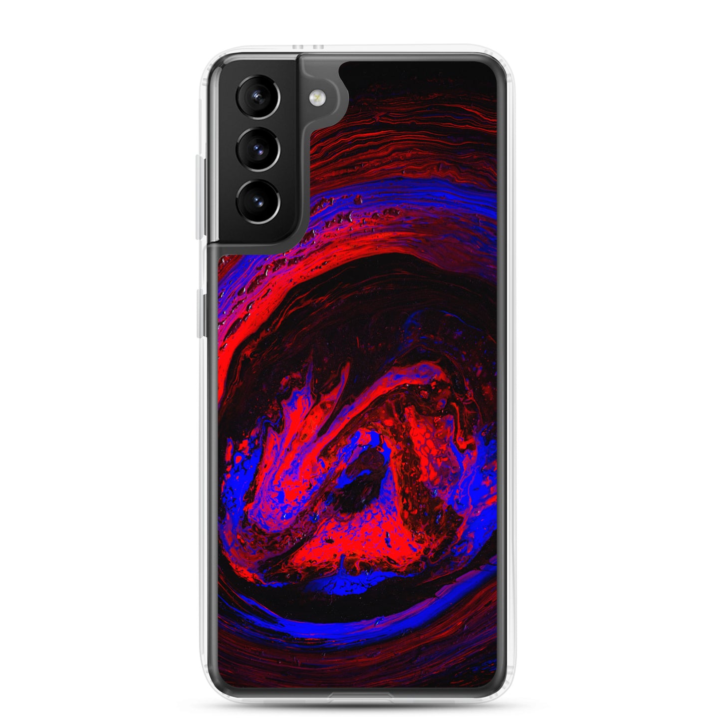 NightOwl Studio Custom Phone Case Compatible with Samsung Galaxy, Slim Cover for Wireless Charging, Drop and Scratch Resistant, Red Vortex