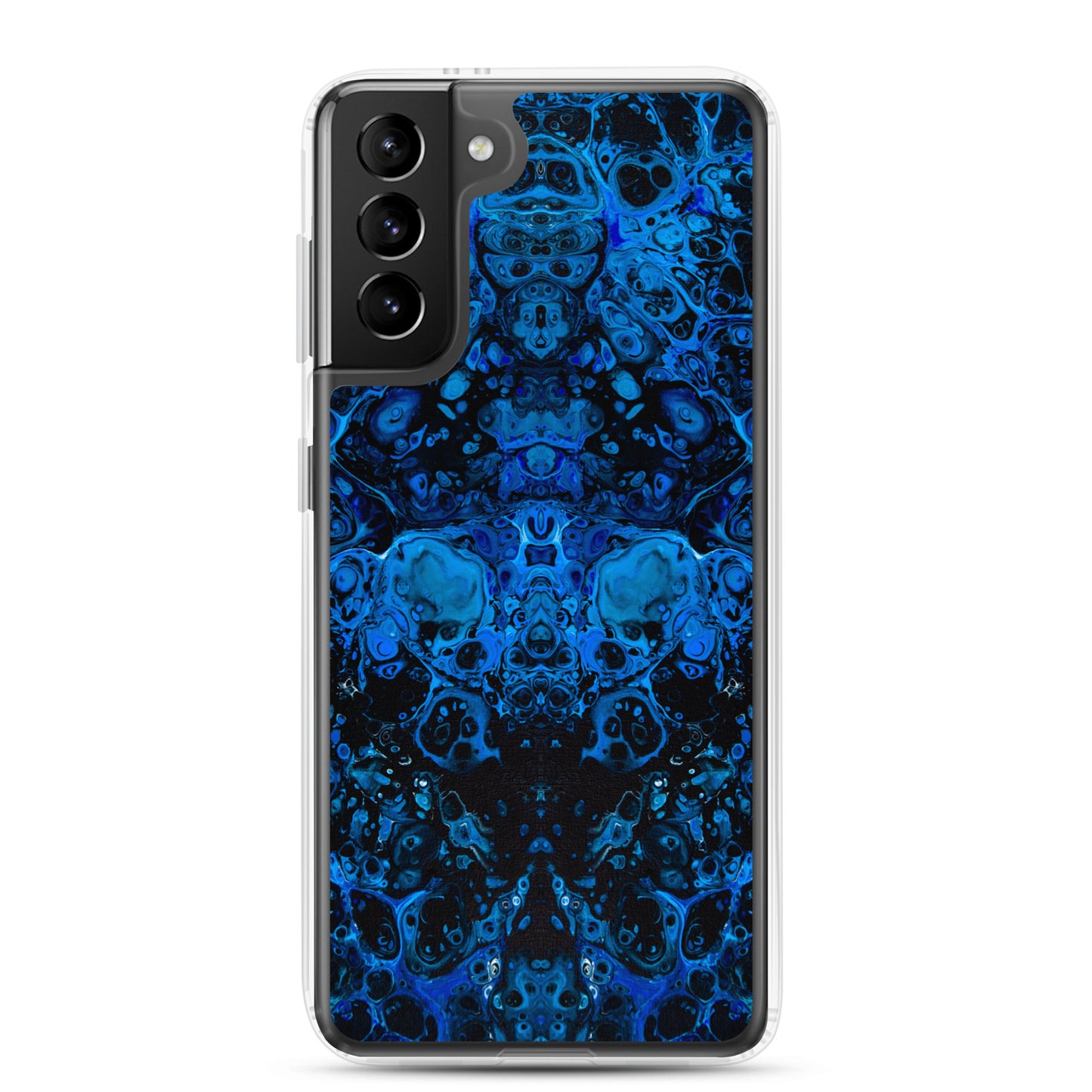 NightOwl Studio Custom Phone Case Compatible with Samsung Galaxy, Slim Cover for Wireless Charging, Drop and Scratch Resistant, Azul