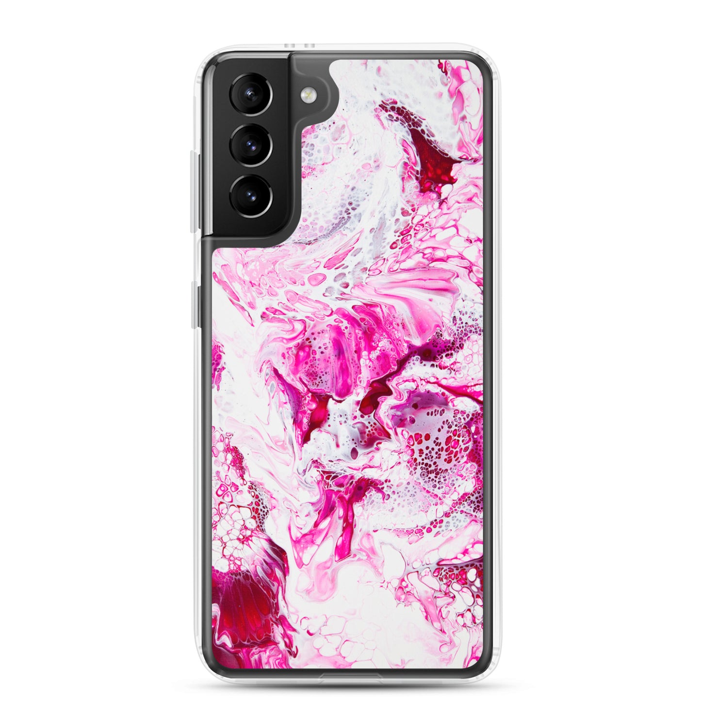 NightOwl Studio Custom Phone Case Compatible with Samsung Galaxy, Slim Cover for Wireless Charging, Drop and Scratch Resistant, Pink Distortion