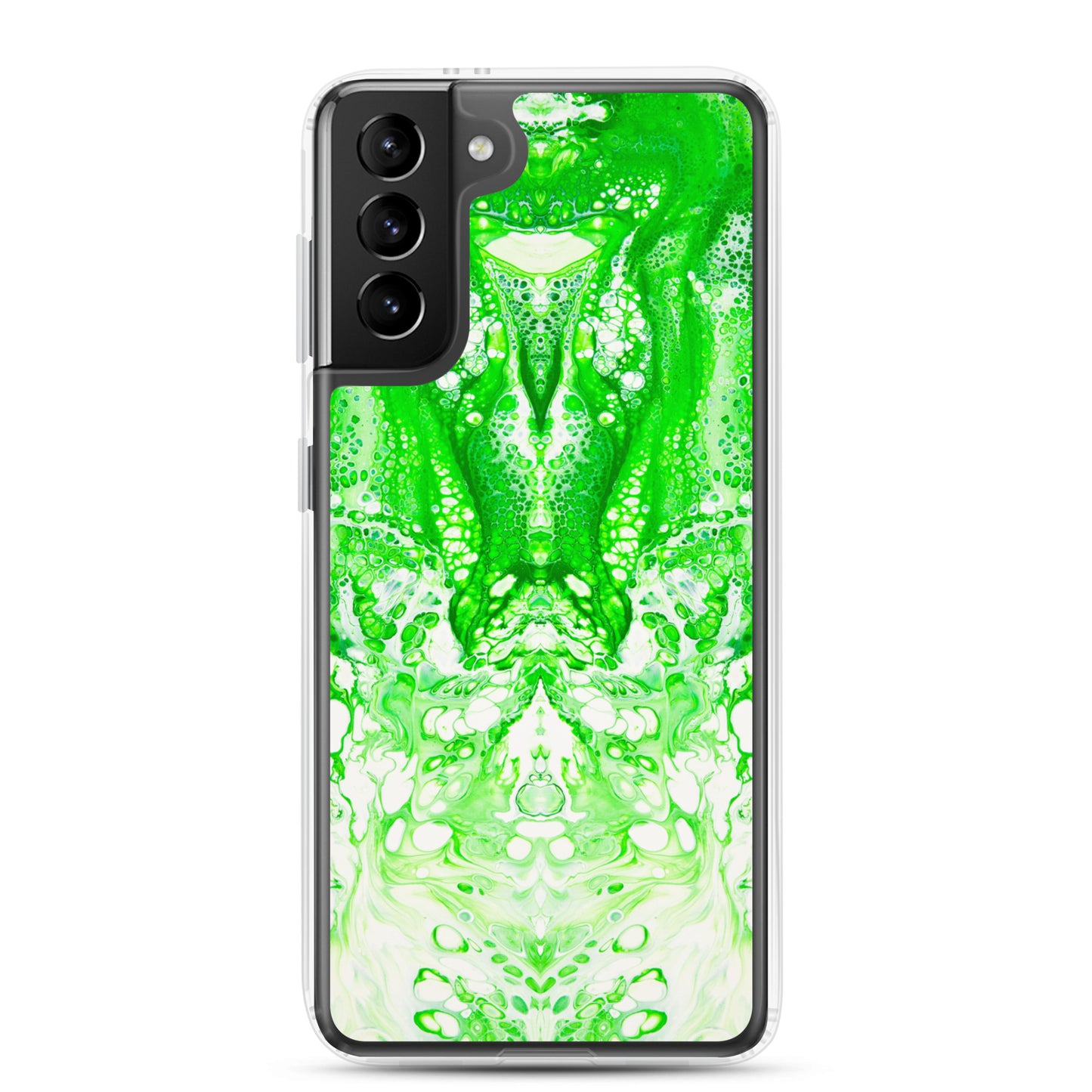 NightOwl Studio Custom Phone Case Compatible with Samsung Galaxy, Slim Cover for Wireless Charging, Drop and Scratch Resistant, Lime Time