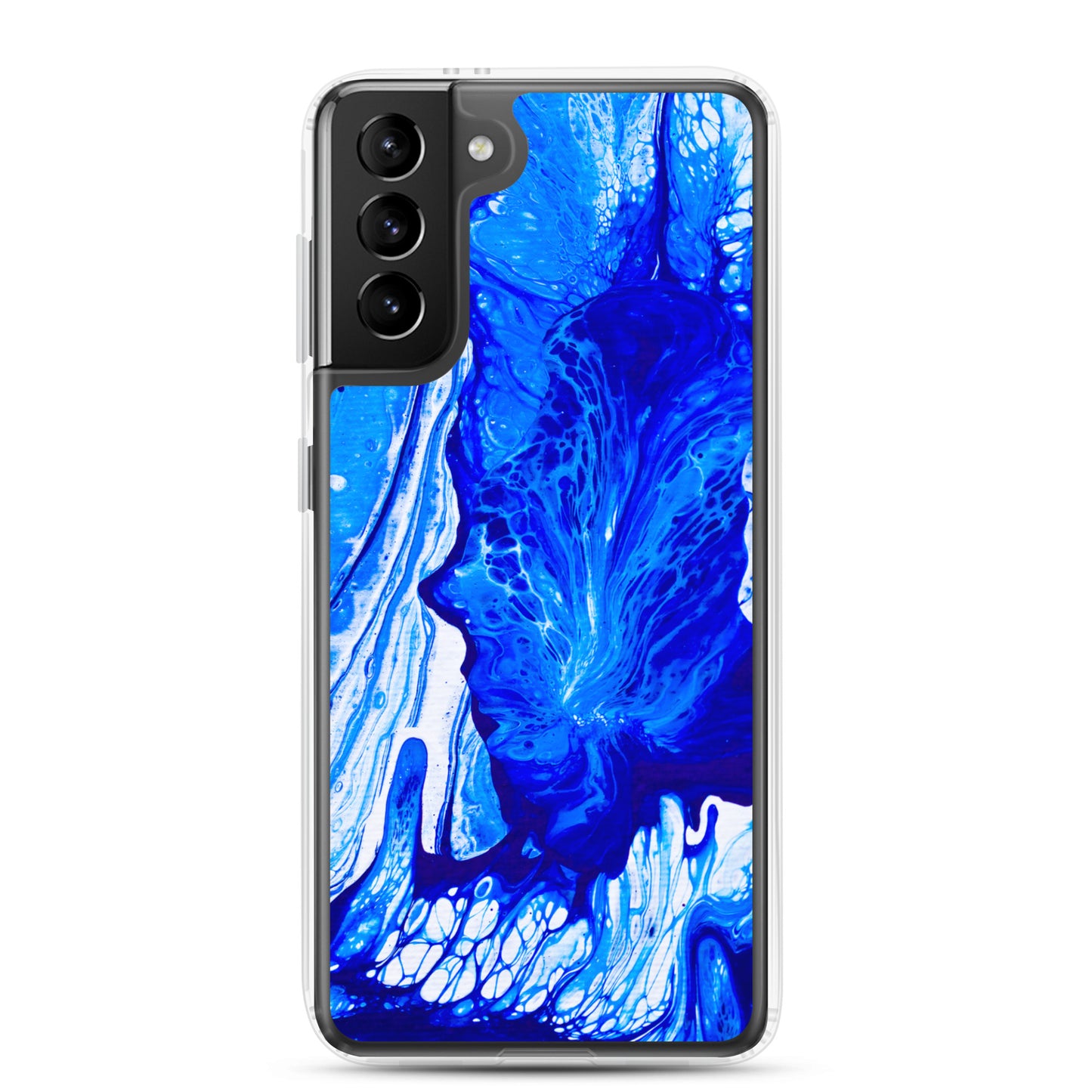 NightOwl Studio Custom Phone Case Compatible with Samsung Galaxy, Slim Cover for Wireless Charging, Drop and Scratch Resistant, Ms. Blue