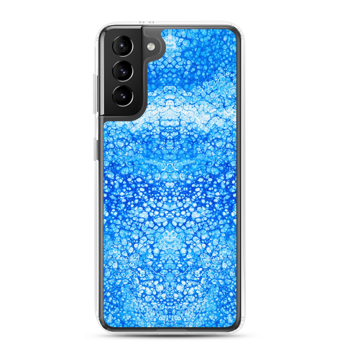 NightOwl Studio Custom Phone Case Compatible with Samsung Galaxy, Slim Cover for Wireless Charging, Drop and Scratch Resistant, Cryptic Blue