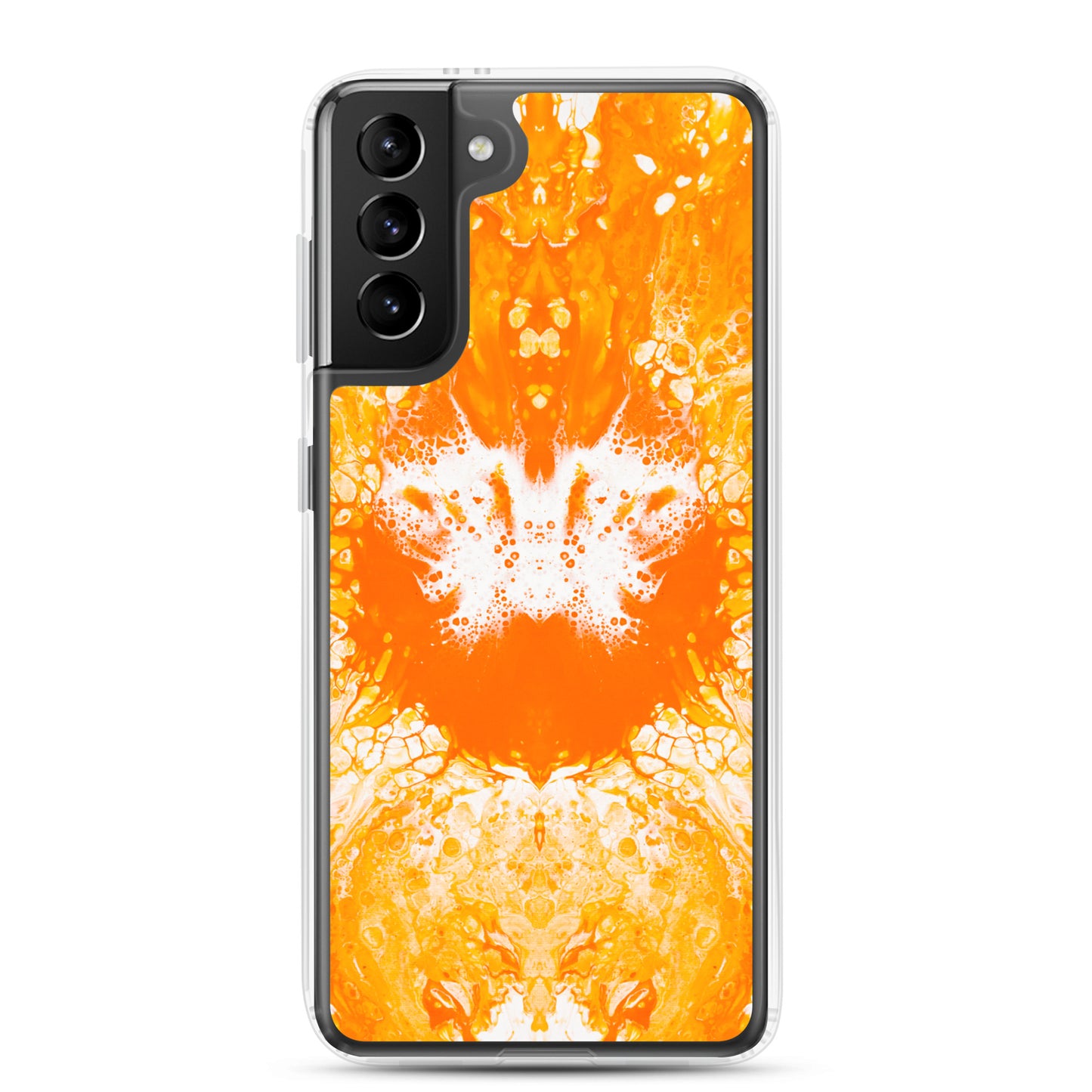 NightOwl Studio Custom Phone Case Compatible with Samsung Galaxy, Slim Cover for Wireless Charging, Drop and Scratch Resistant, Naranja