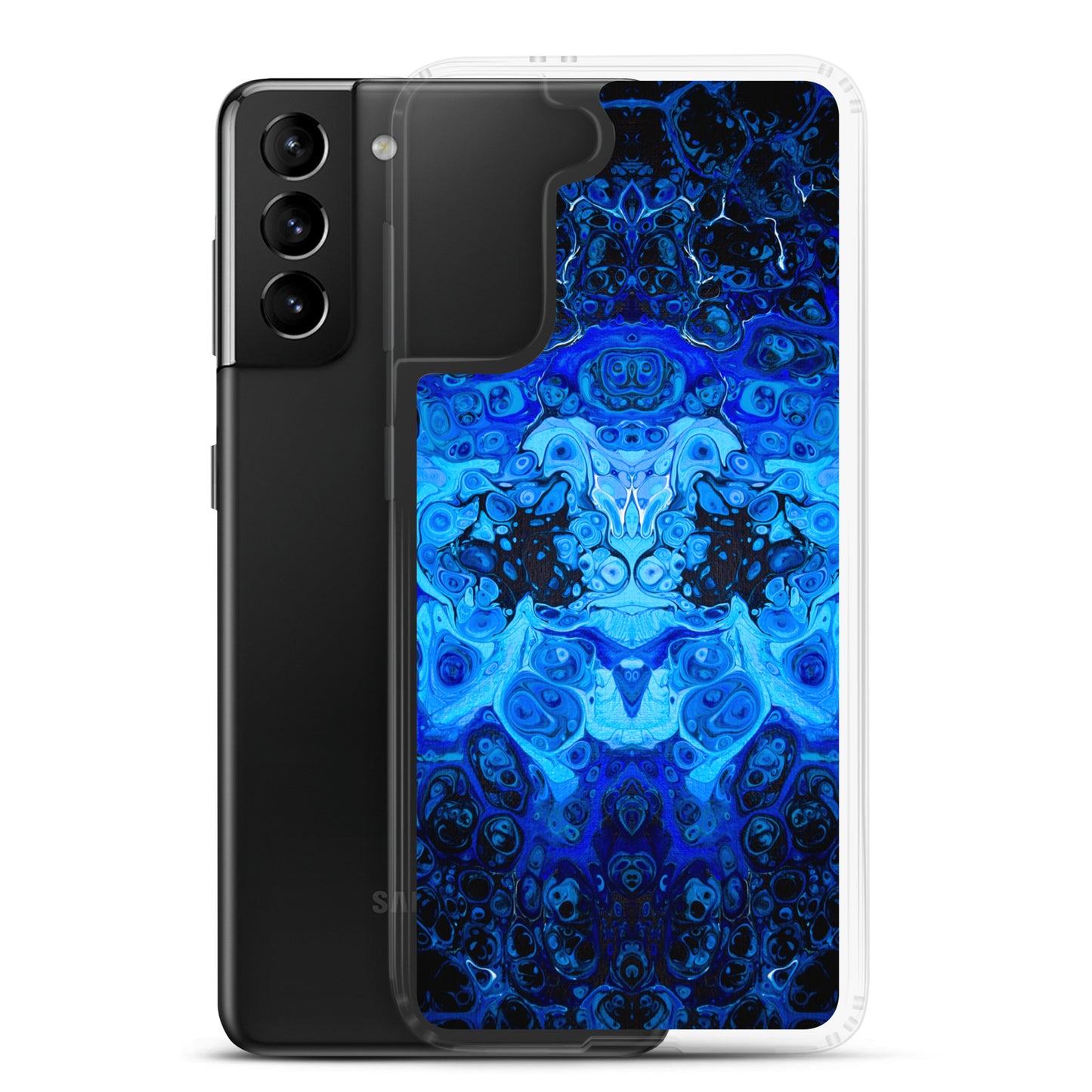 NightOwl Studio Custom Phone Case Compatible with Samsung Galaxy, Slim Cover for Wireless Charging, Drop and Scratch Resistant, Blue Bliss