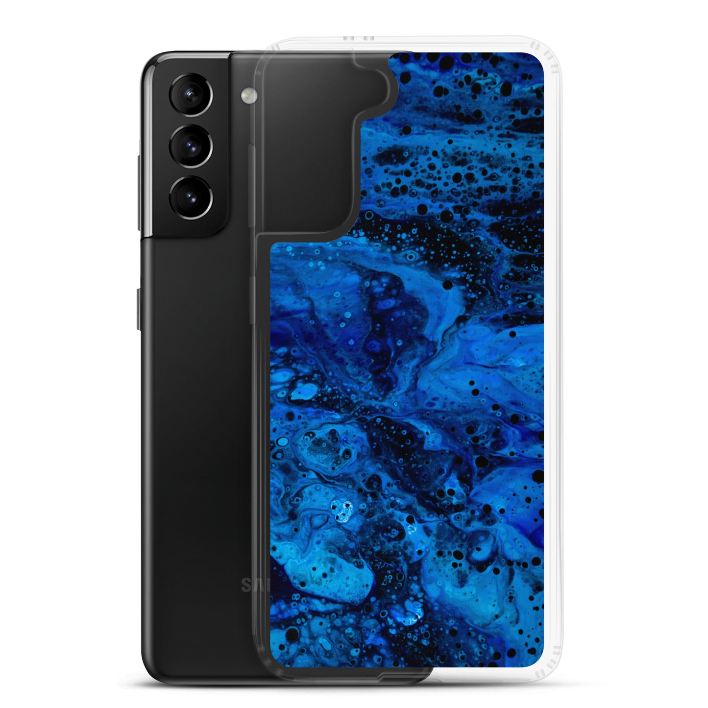 NightOwl Studio Custom Phone Case Compatible with Samsung Galaxy, Slim Cover for Wireless Charging, Drop and Scratch Resistant, Blue Abyss