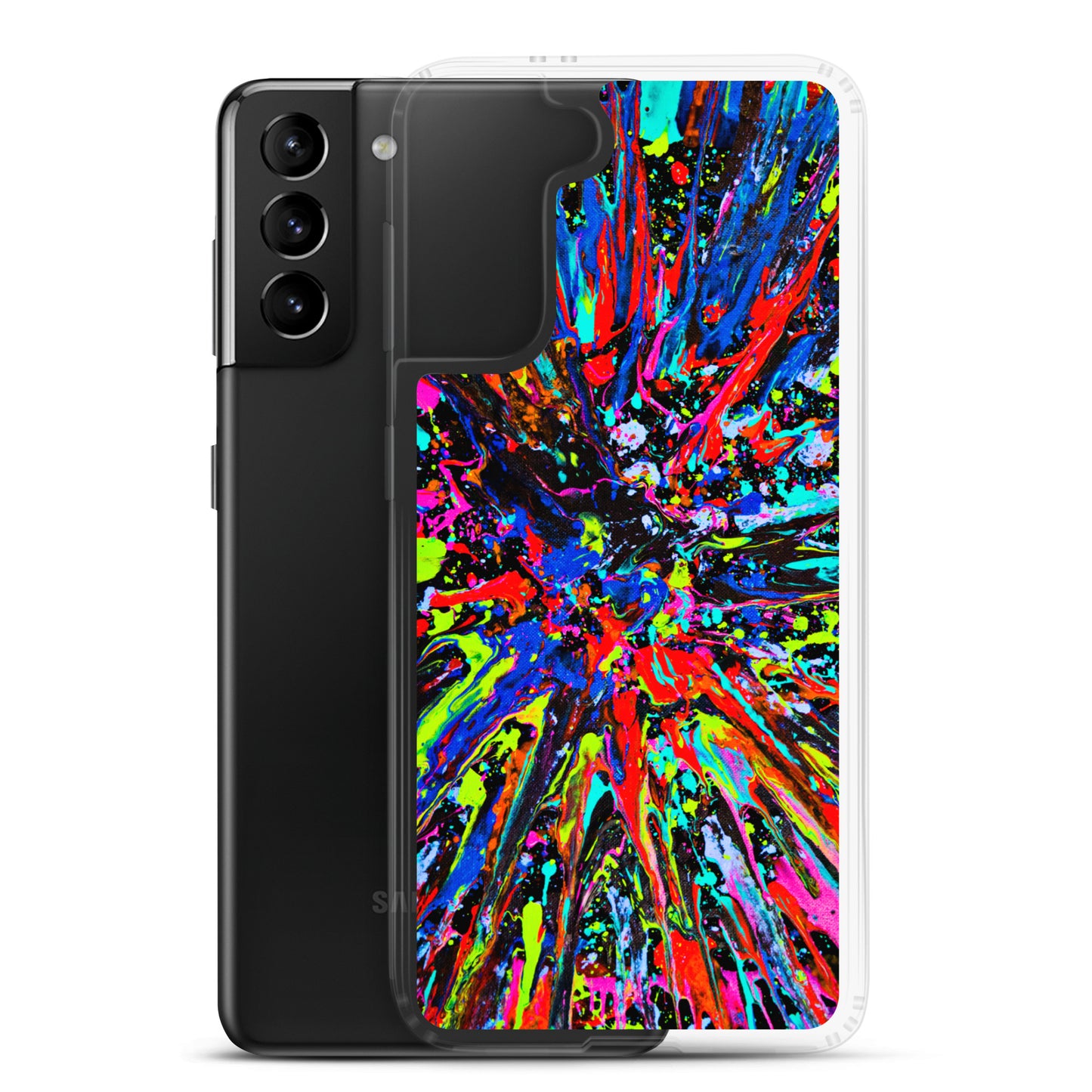 NightOwl Studio Custom Phone Case Compatible with Samsung Galaxy, Slim Cover for Wireless Charging, Drop and Scratch Resistant, Splatter