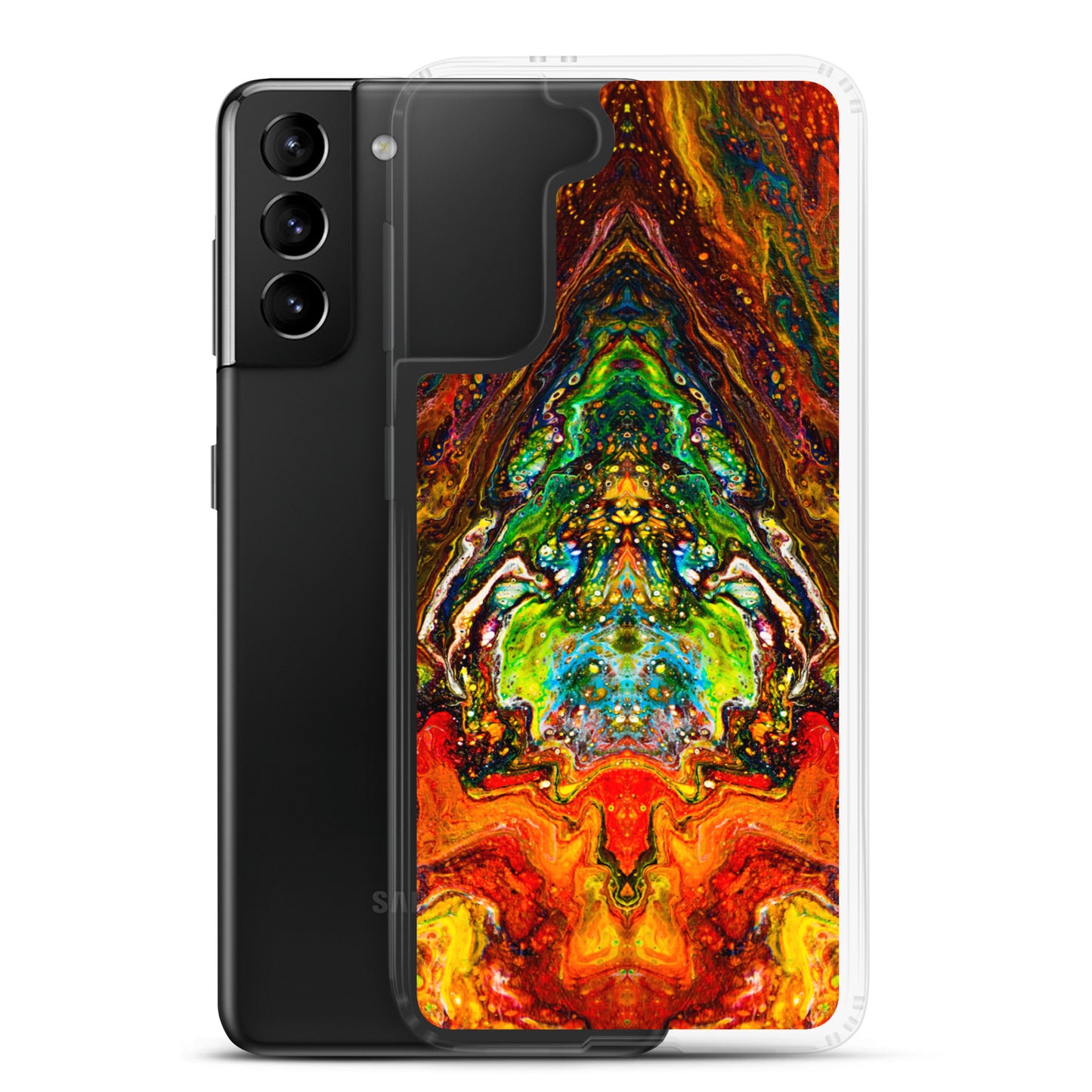 NightOwl Studio Custom Phone Case Compatible with Samsung Galaxy, Slim Cover for Wireless Charging, Drop and Scratch Resistant, Psychedelic Something