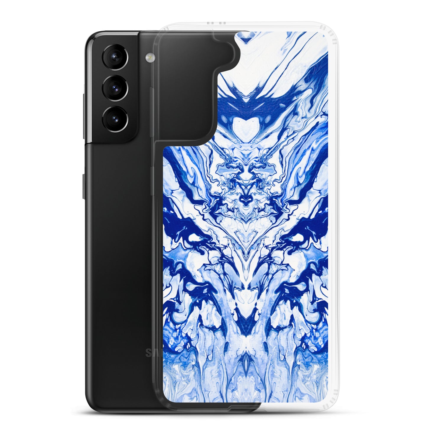 NightOwl Studio Custom Phone Case Compatible with Samsung Galaxy, Slim Cover for Wireless Charging, Drop and Scratch Resistant, Lord Blue