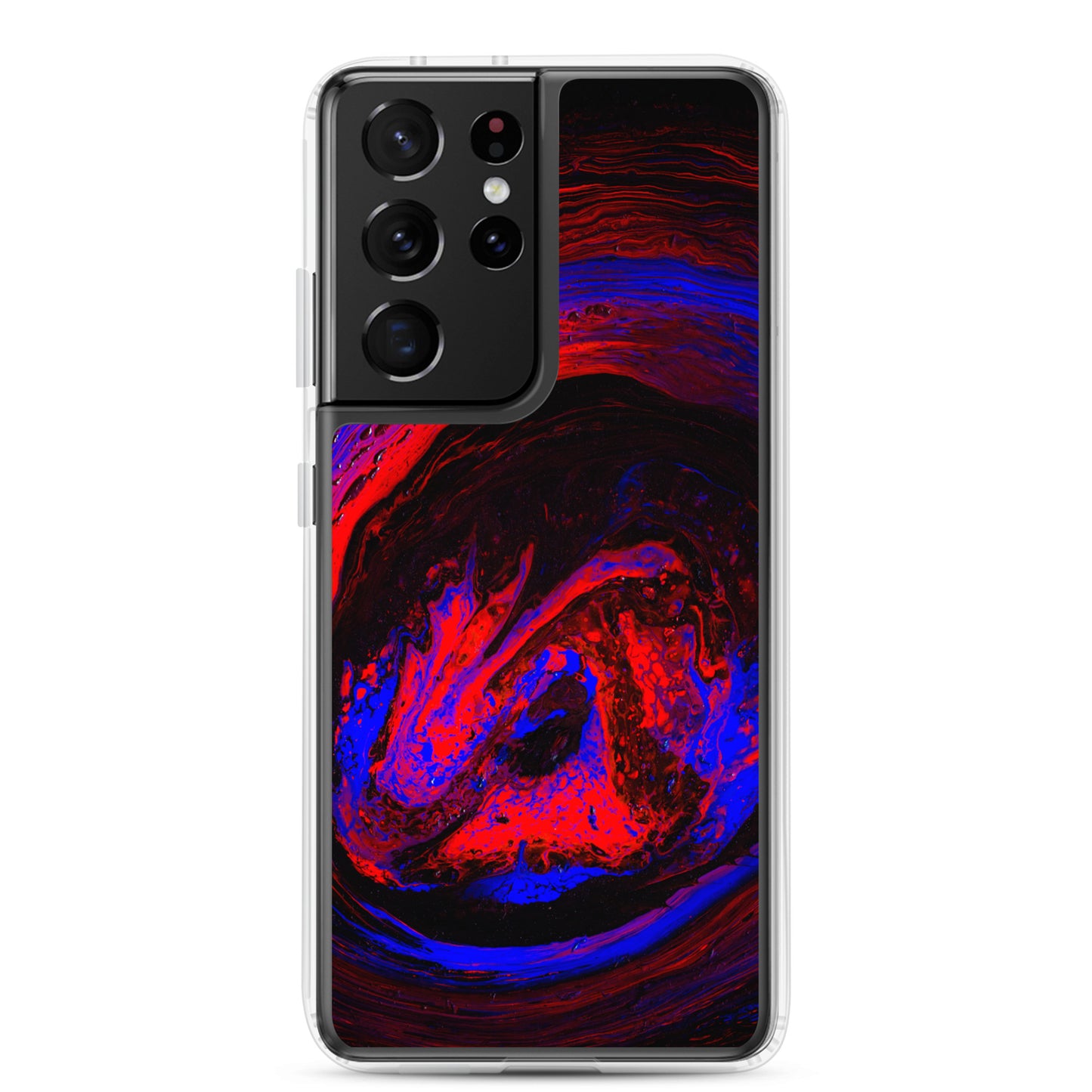 NightOwl Studio Custom Phone Case Compatible with Samsung Galaxy, Slim Cover for Wireless Charging, Drop and Scratch Resistant, Red Vortex