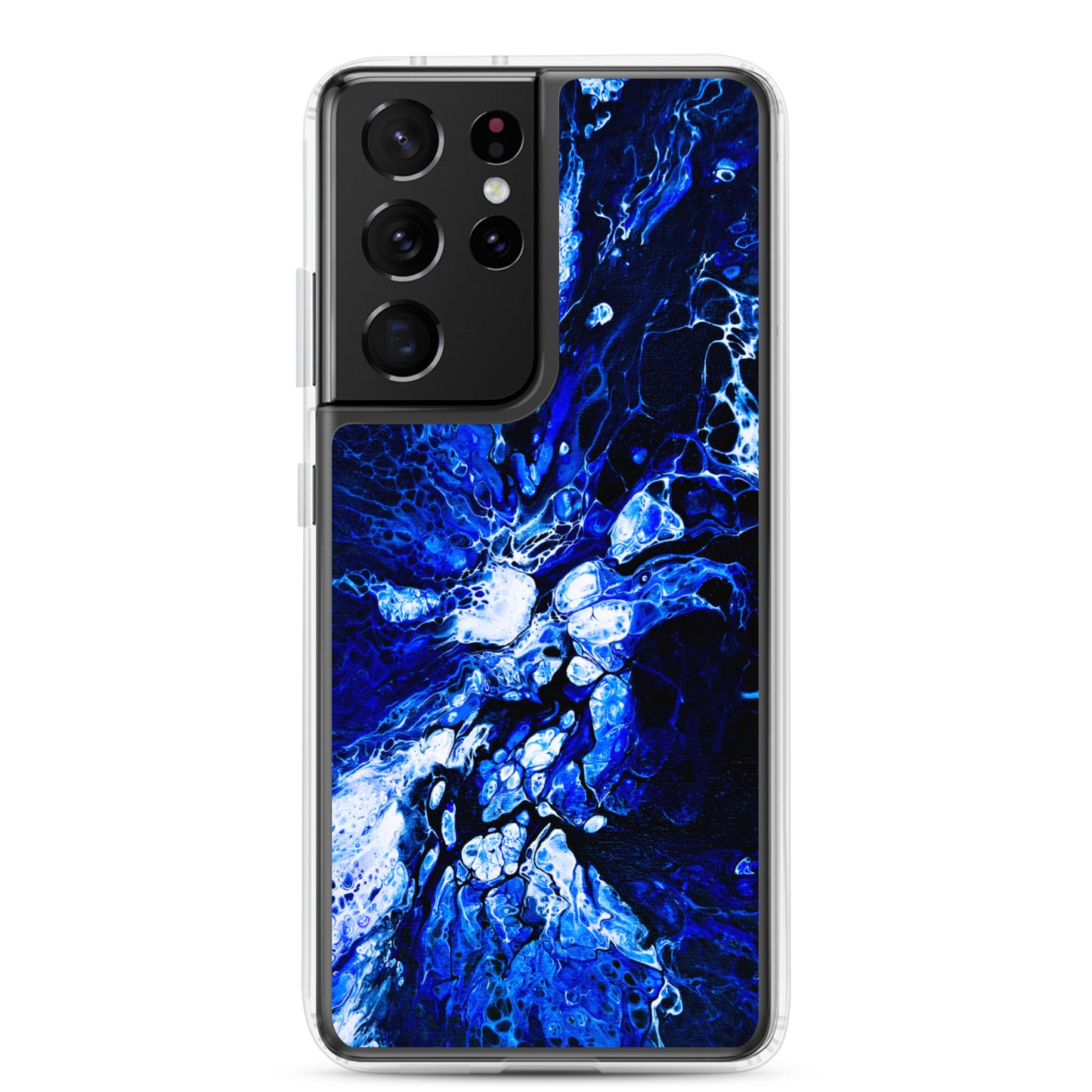 NightOwl Studio Custom Phone Case Compatible with Samsung Galaxy, Slim Cover for Wireless Charging, Drop and Scratch Resistant, Blue Burst